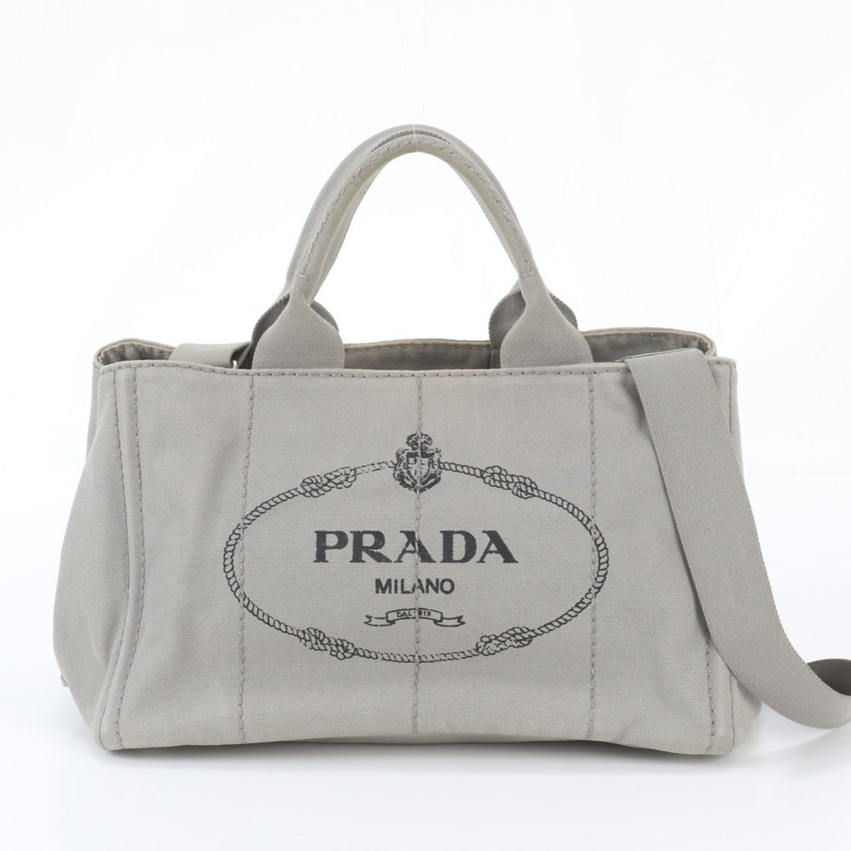 Prada Gray Handbag Shoulder Bag Tote Bag (Pre-Owned)