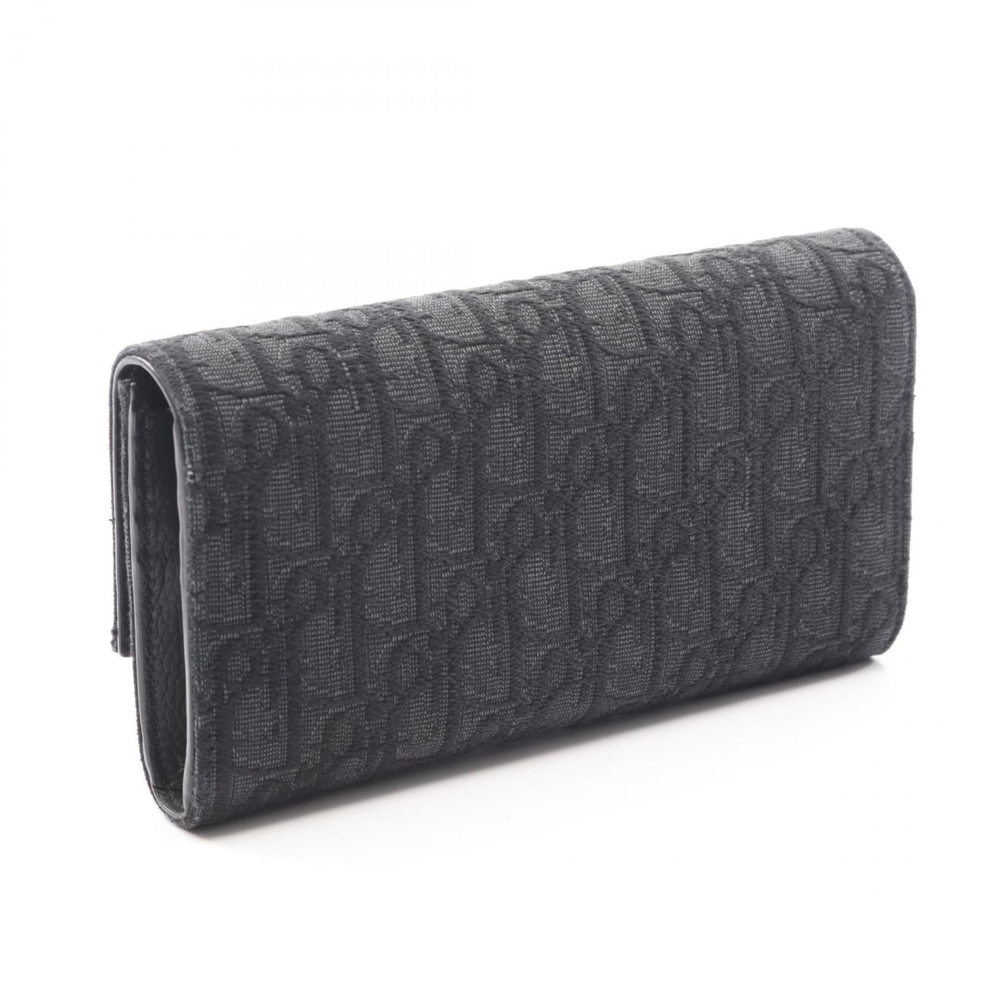 Christian Dior Black Canvas Long Wallet (Bi-Fold) (Pre-Owned)