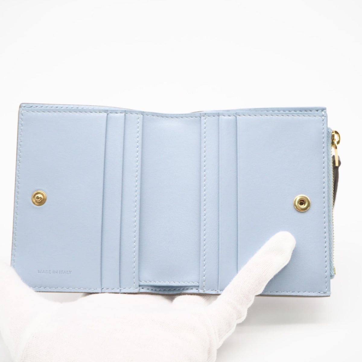 Celine Blue Grayish Leather Wallet (Bi-Fold) (Pre-Owned)
