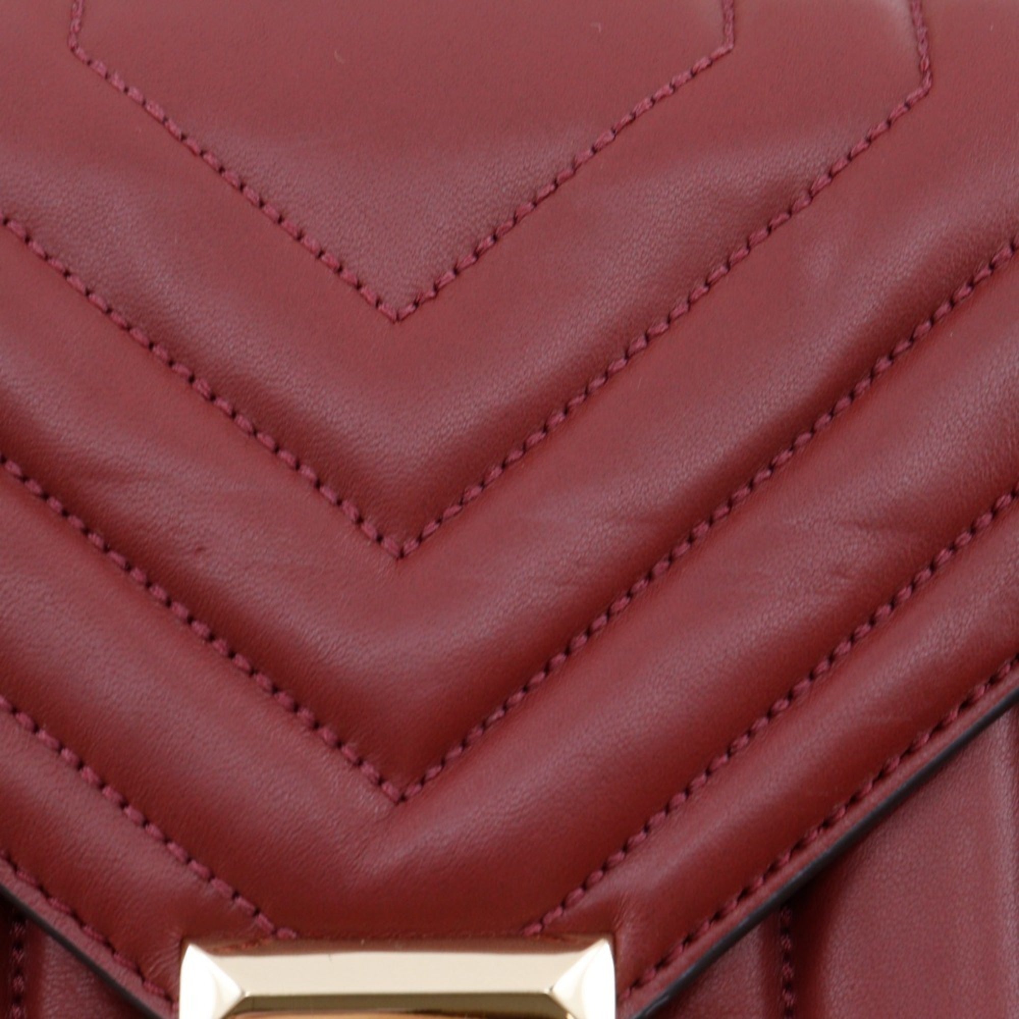 Michael Kors Red Color Leather Shoulder Bag (Pre-Owned)
