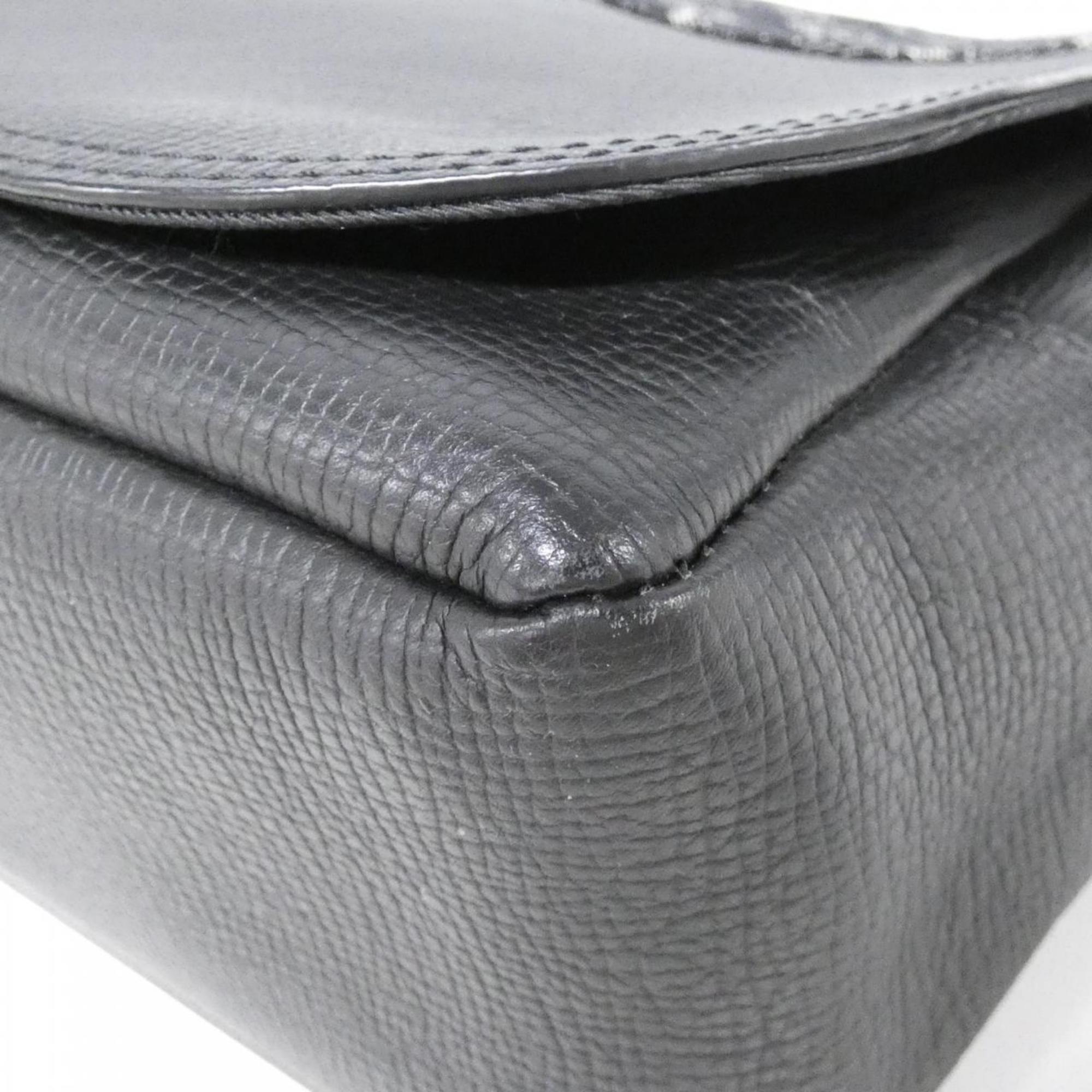 Louis Vuitton Black Denim Leather Shoulder Bag (Pre-Owned)