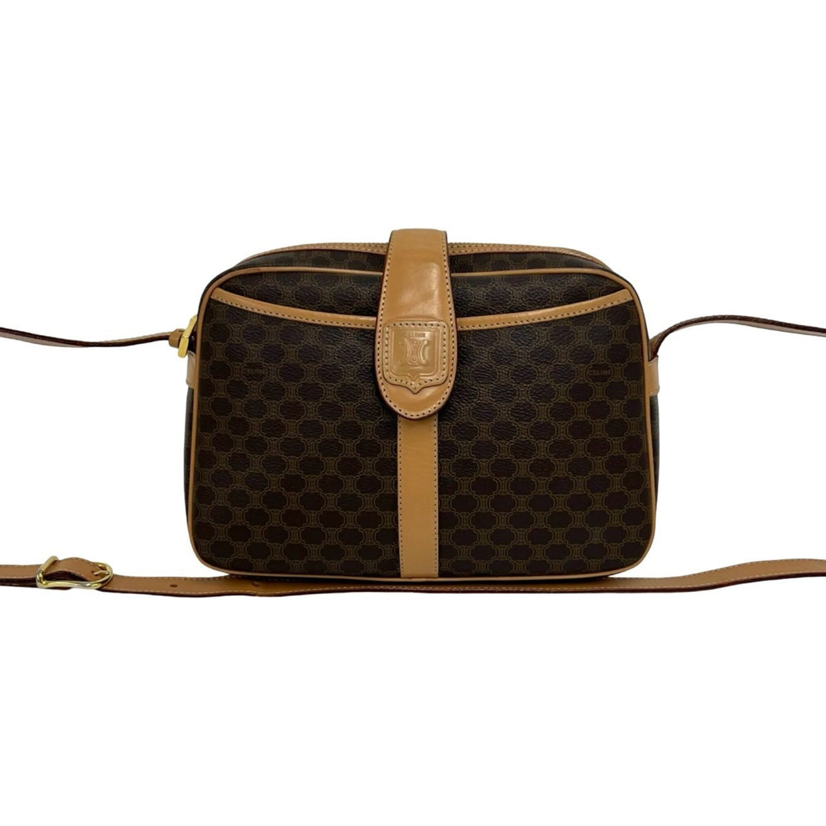 Celine Brown Leather Pvc Pochette Shoulder Bag (Pre-Owned)