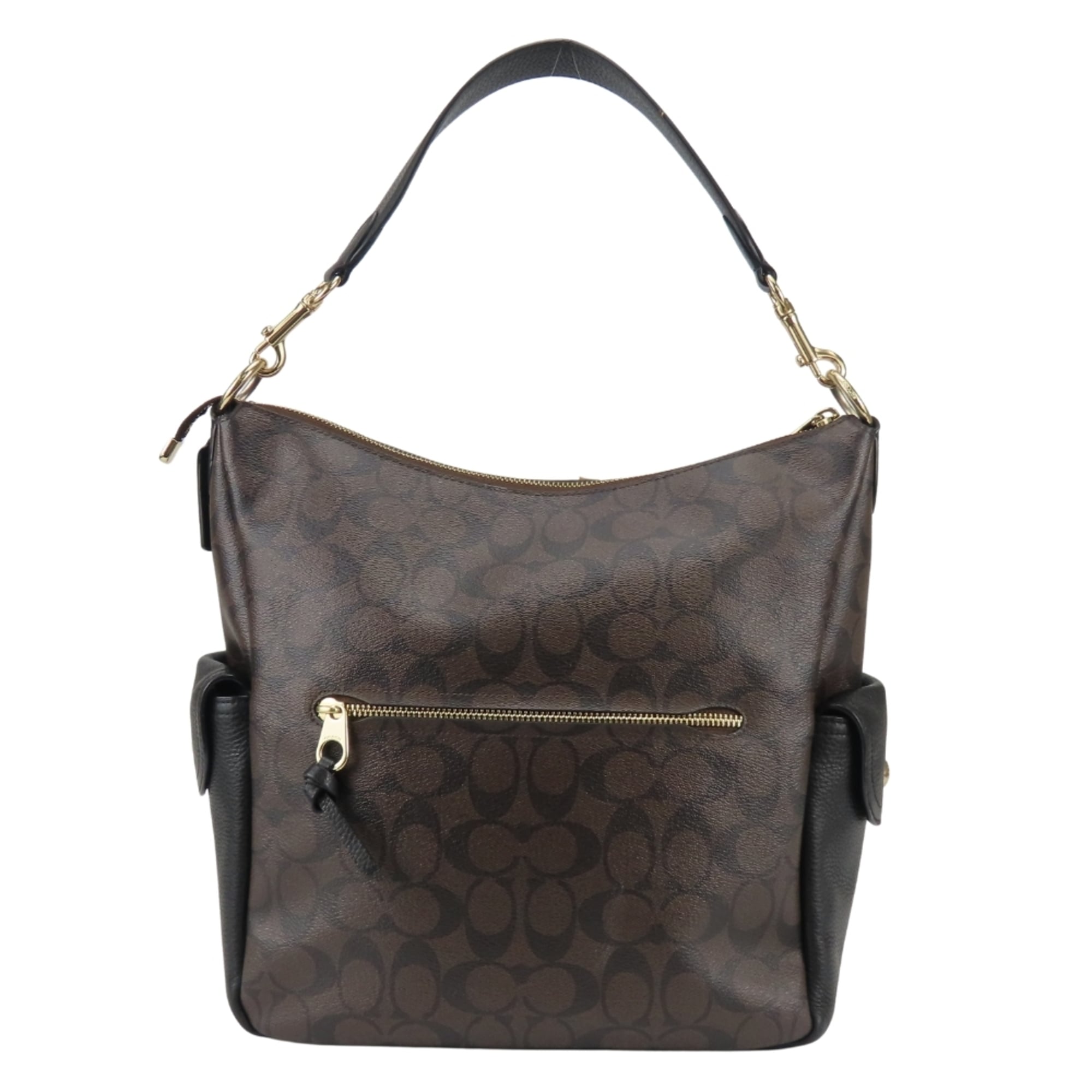 Coach Black Dark Brown Pvc Leather Shoulder Bag (Pre-Owned)