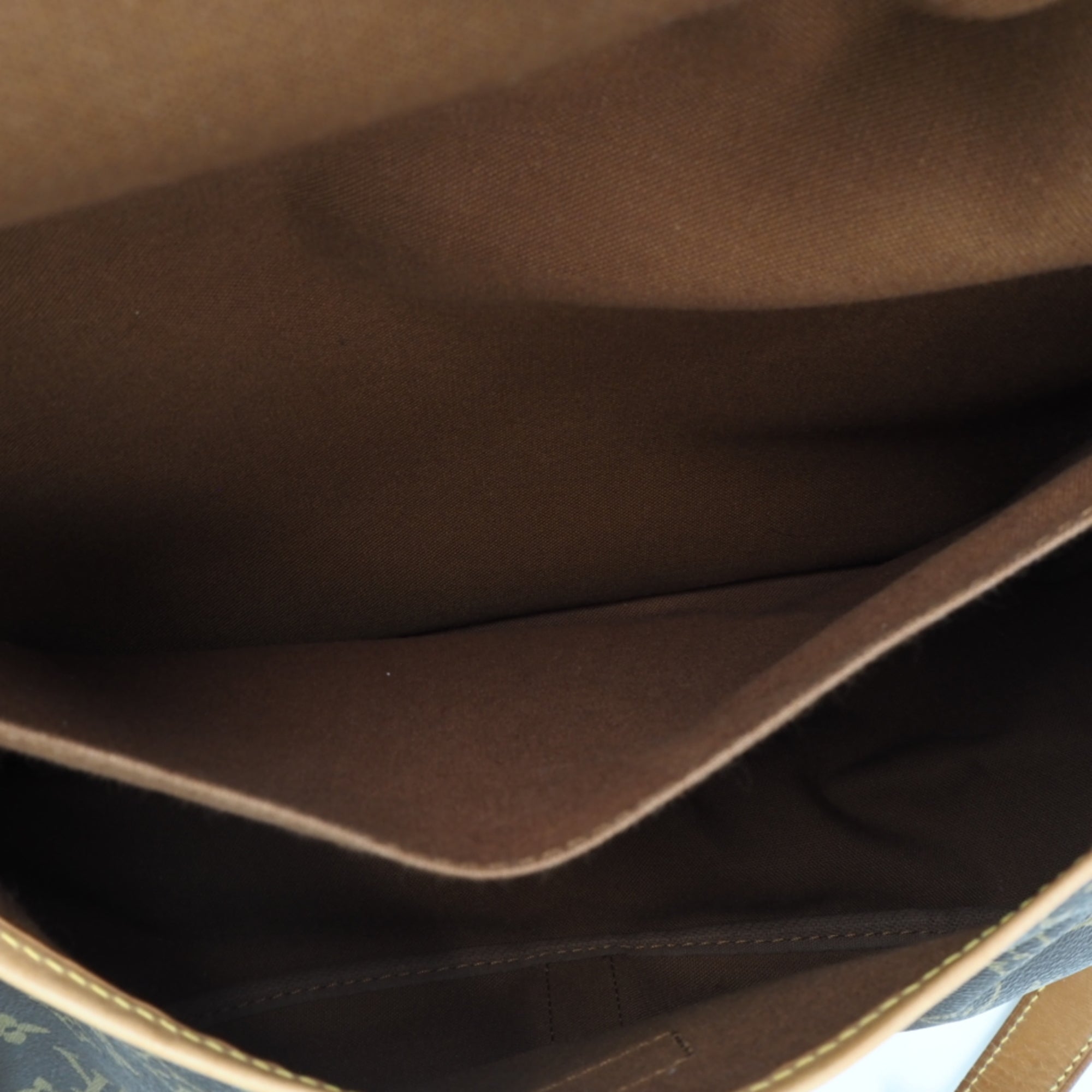 Louis Vuitton Monogram Beige Brown Coated Canvas Leather Shoulder Bag (Pre-Owned)