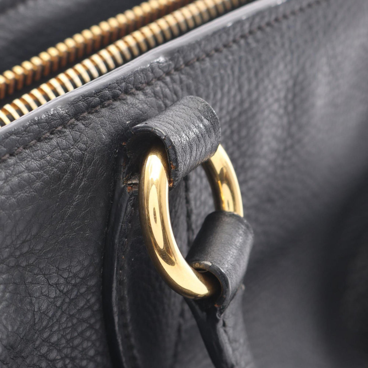 Miu Miu Black Leather Handbag Tote Bag (Pre-Owned)