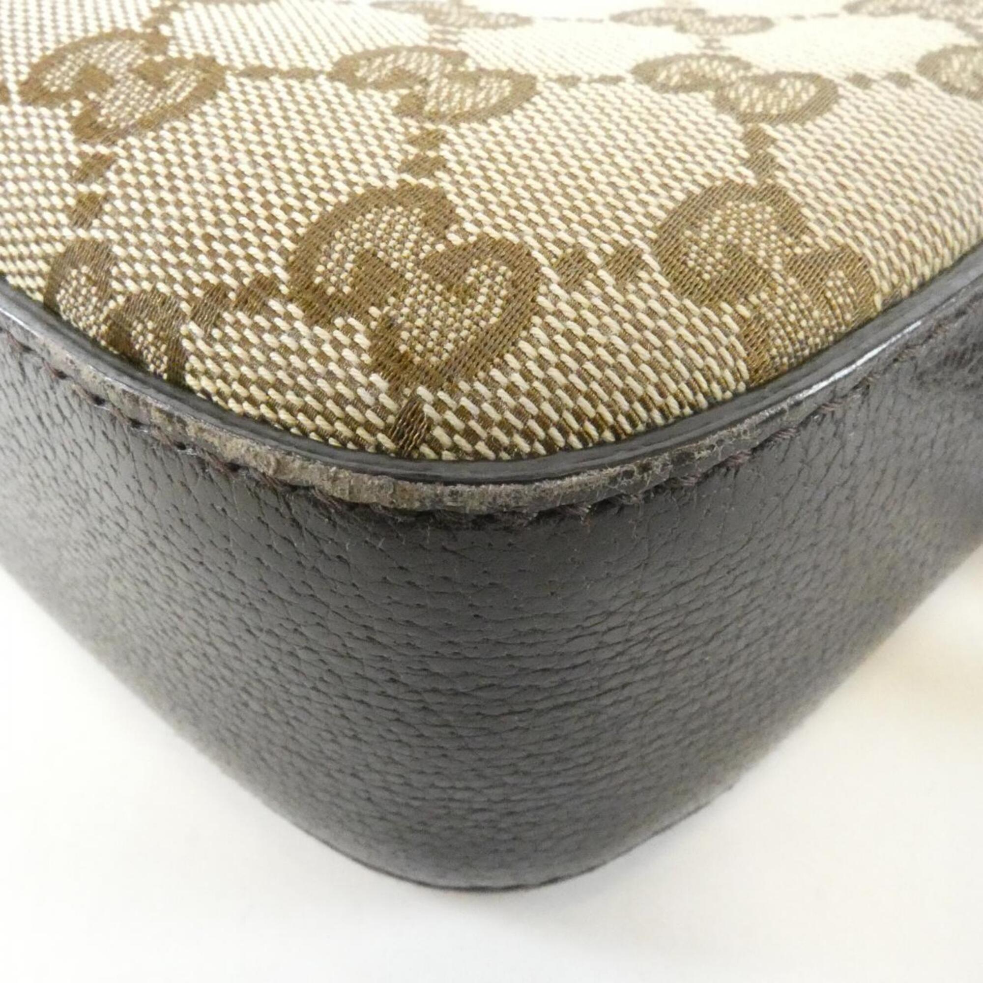 Gucci Beige Brown Gg Canvas Shoulder Bag (Pre-Owned)