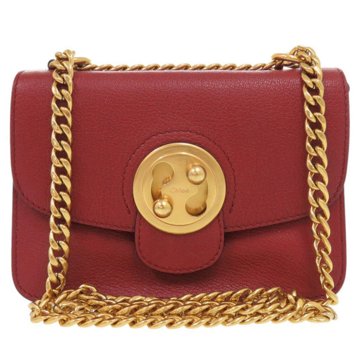 Chloé Red Color Leather Shoulder Bag (Pre-Owned)