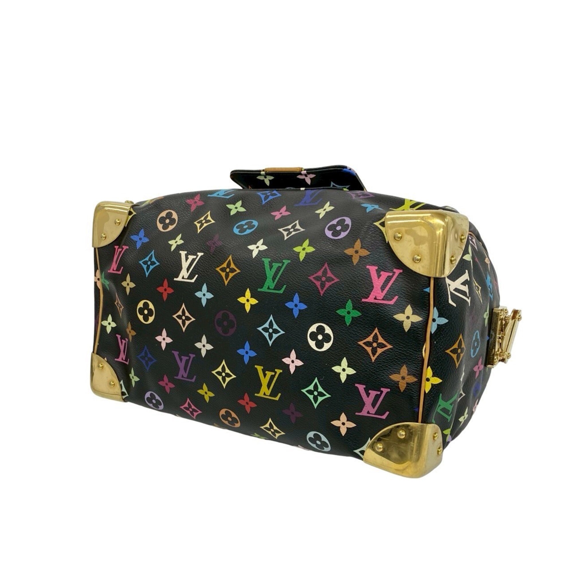 Louis Vuitton Black Multi-Color Leather Pvc Handbag (Pre-Owned)