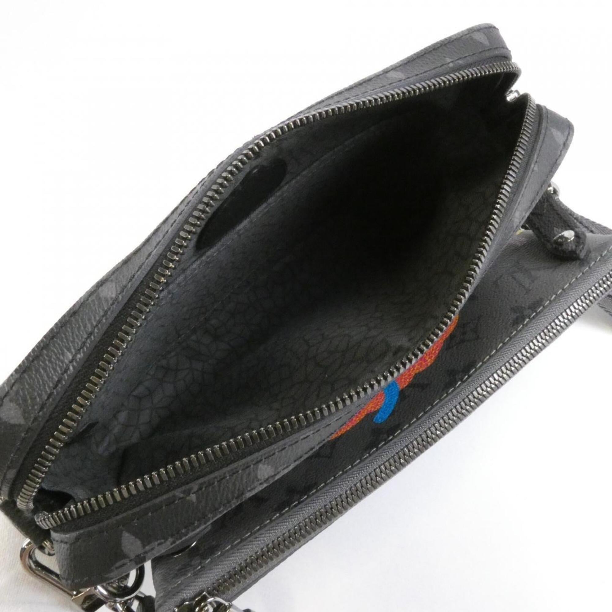 Louis Vuitton Black Gris Coated Canvas Pouch Shoulder Bag (Pre-Owned)