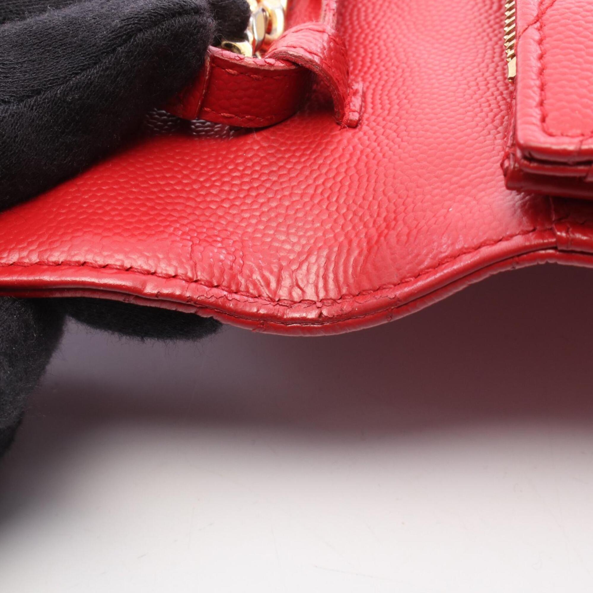 Saint Laurent Red Color Leather Handbag Shoulder Bag (Pre-Owned)