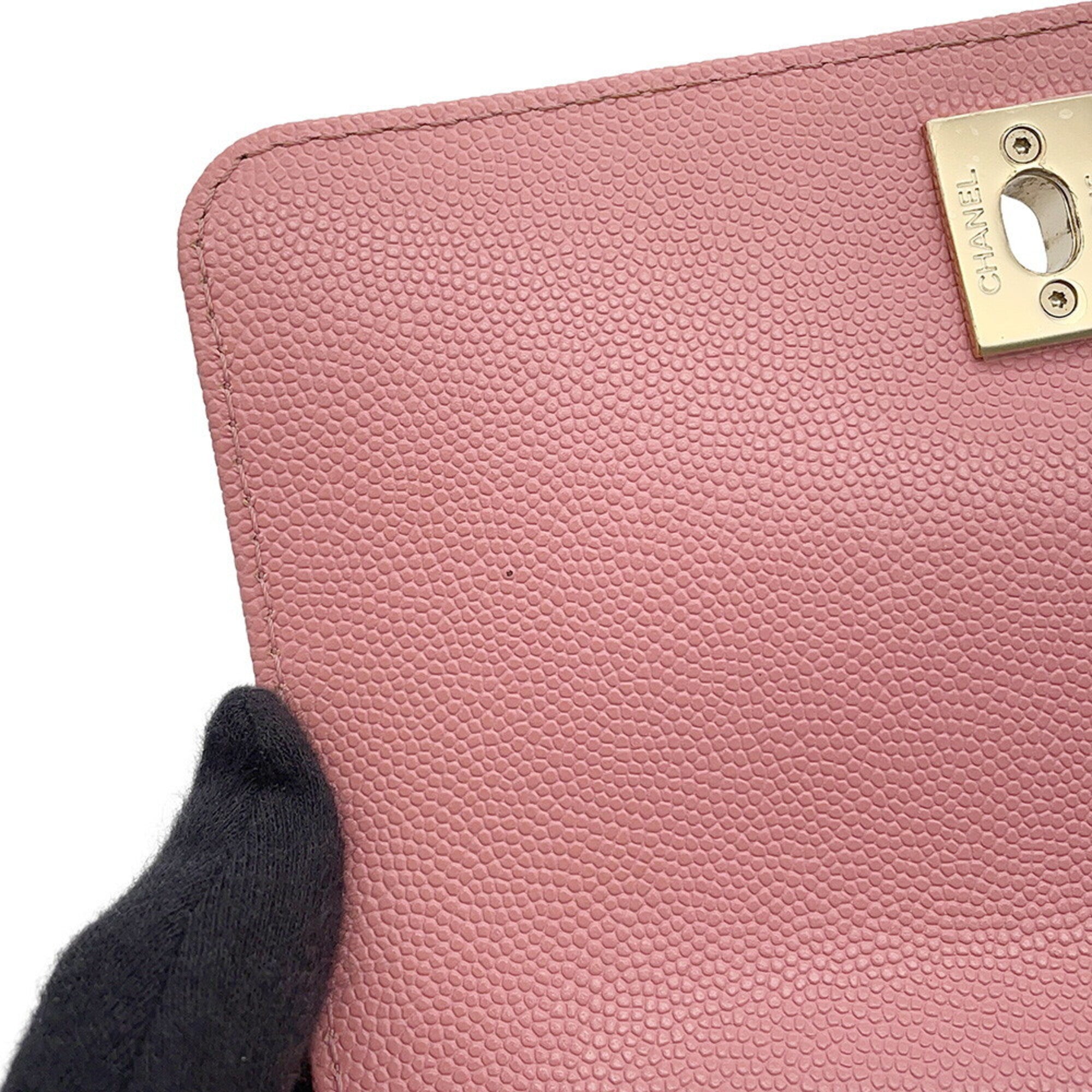 Chanel Matelasse Pink Grained Calfskin Handbag Shoulder Bag (Pre-Owned)