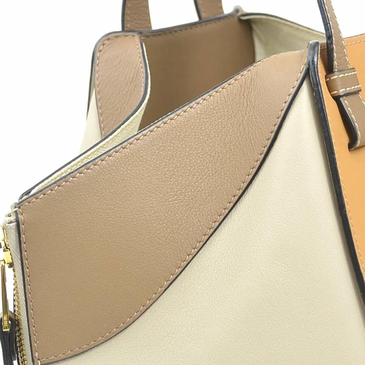 Loewe Brown Grayish Leather Handbag Shoulder Bag (Pre-Owned)