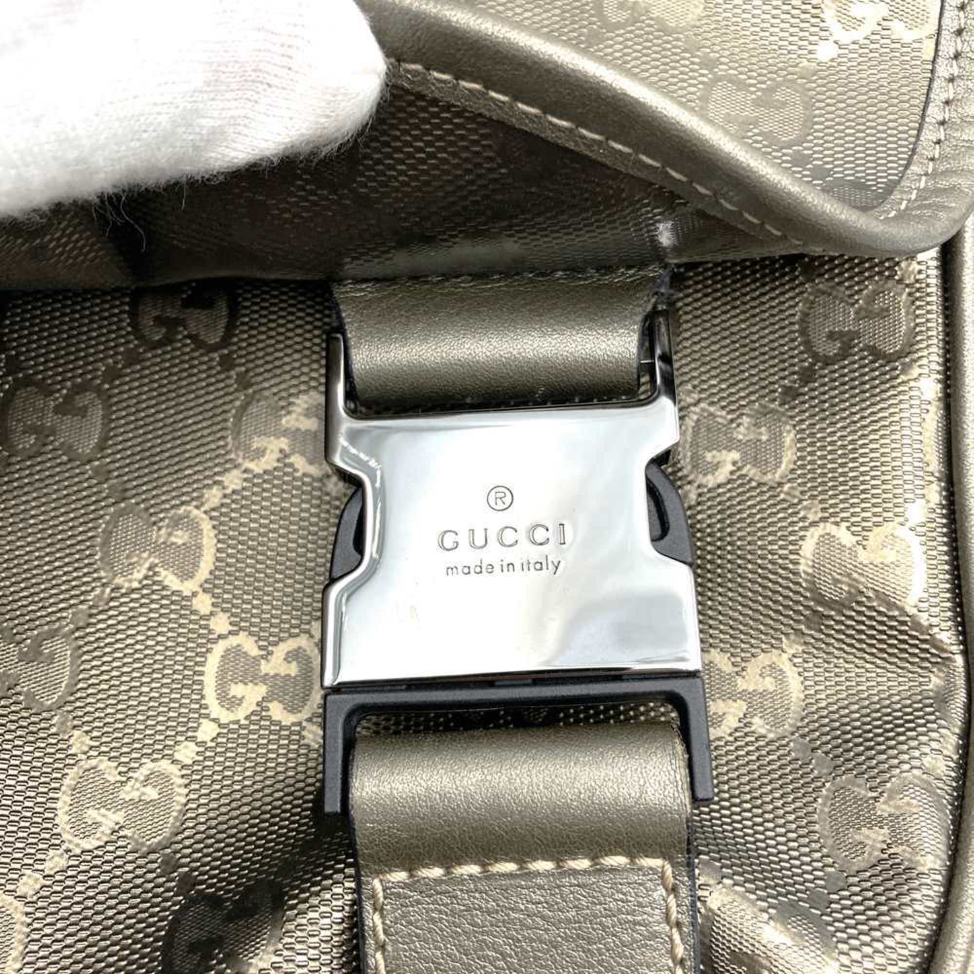 Gucci Gg Imprimé Brown Metallic Gg Imprimé Shoulder Bag (Pre-Owned)