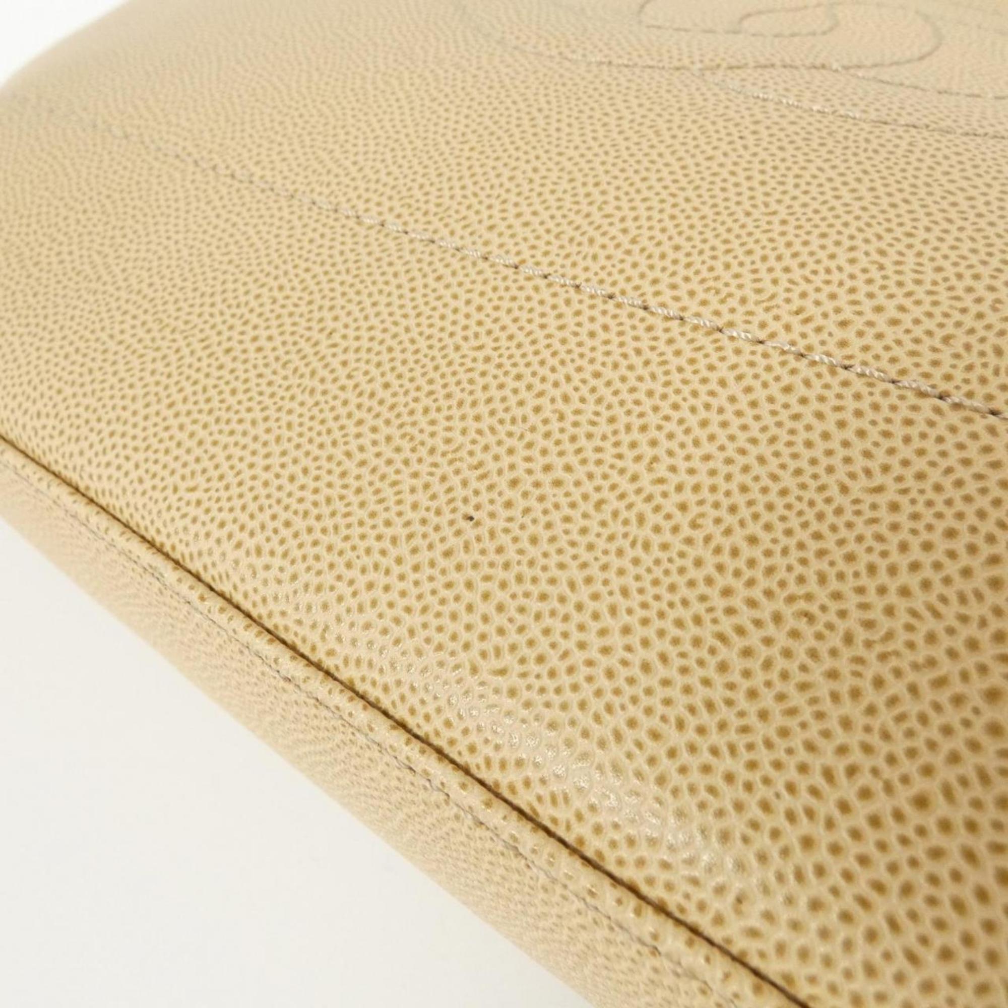Chanel Beige Caviar Leather Handbag (Pre-Owned)