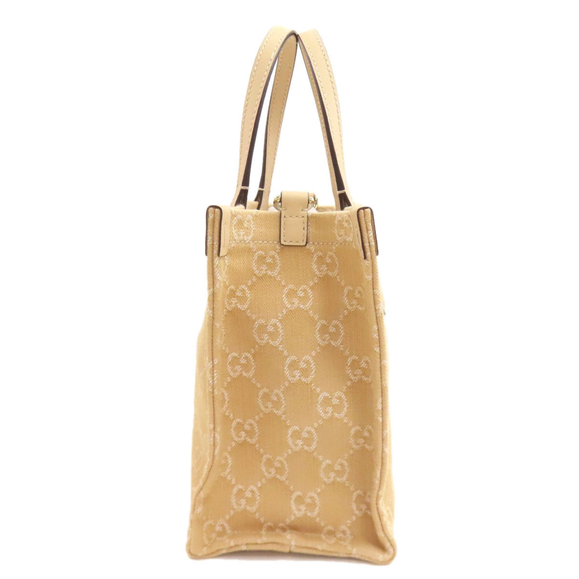 Gucci Beige Canvas Handbag Pouch (Pre-Owned)