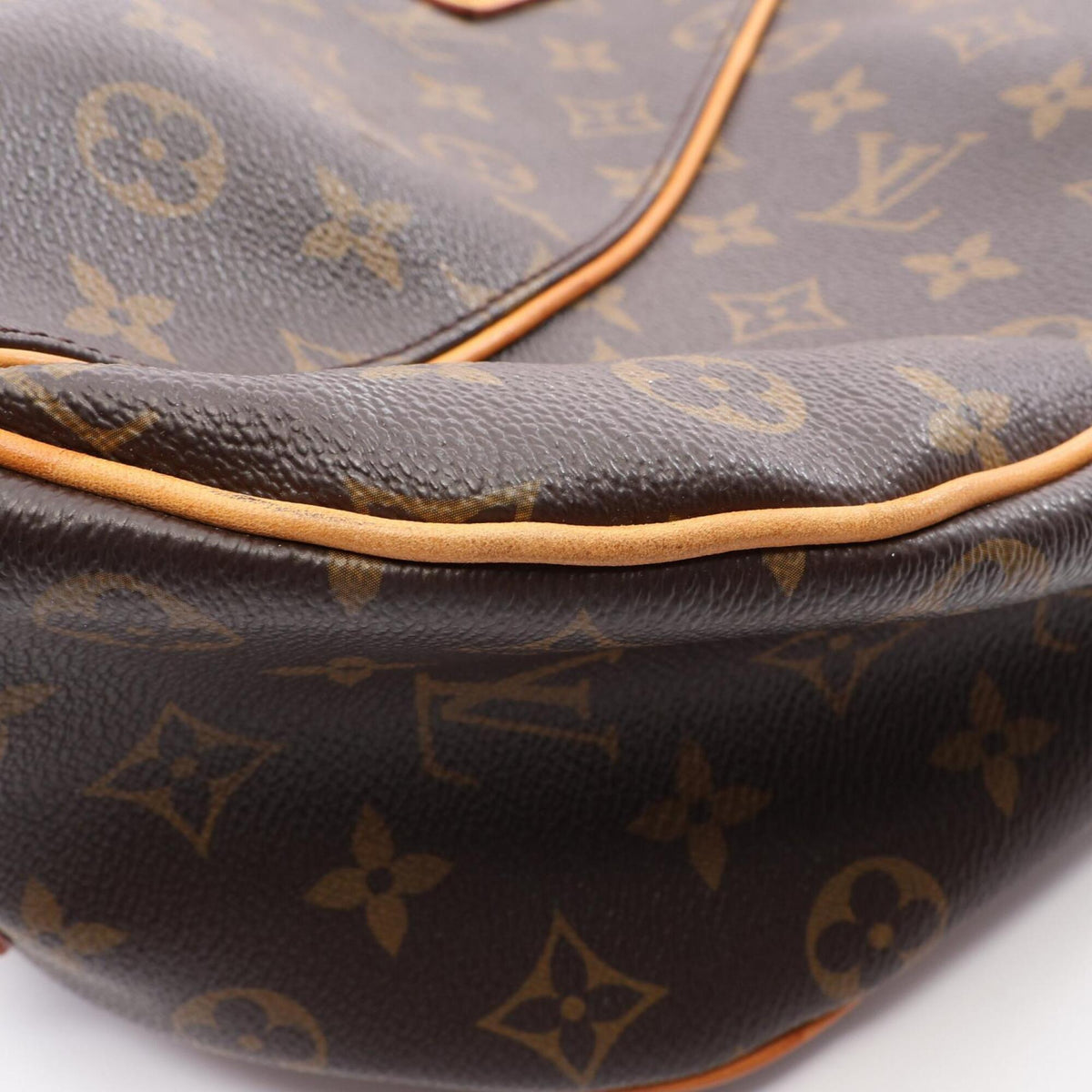 Louis Vuitton Monogram Brown Coated Canvas Leather Handbag Shoulder Bag (Pre-Owned)