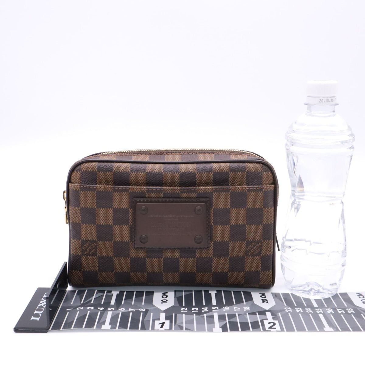 Louis Vuitton Beige Brown Coated Canvas Leather Sling Bag (Pre-Owned)