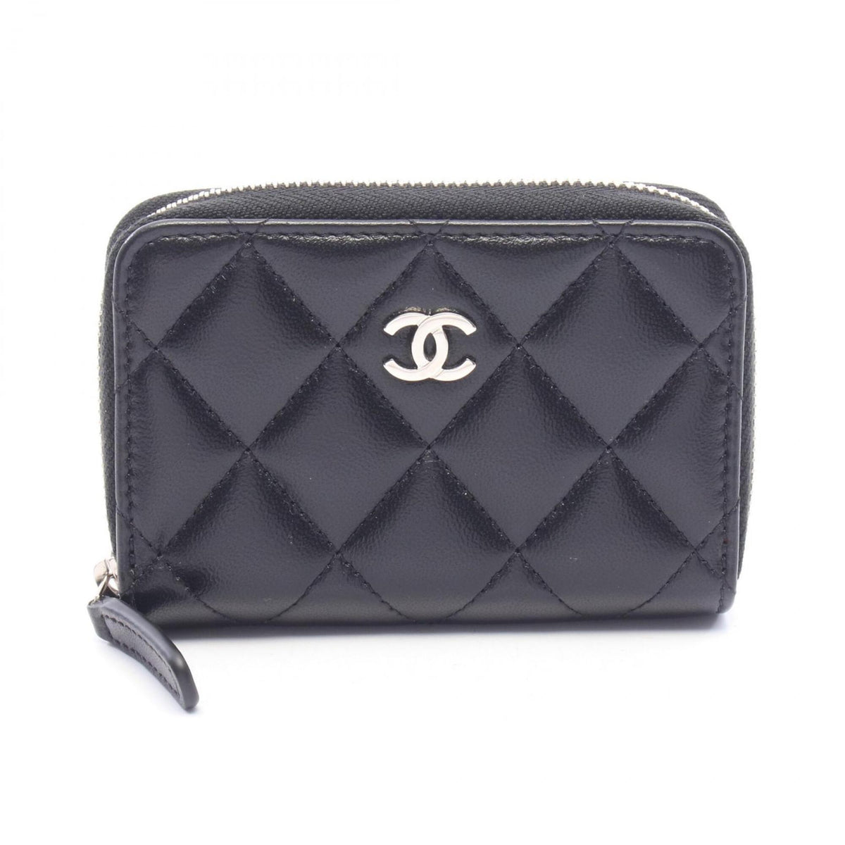 Chanel Black Leather Coin Purse/Coin Case (Pre-Owned)