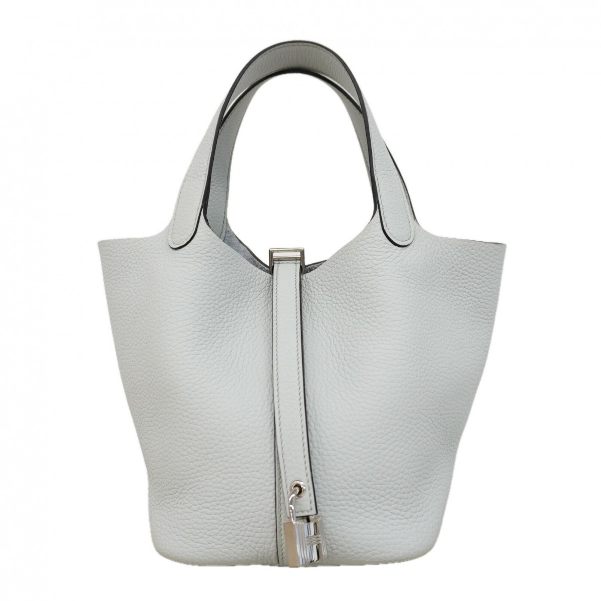 Hermes Gray Taurillon Clemence Leather Handbag (Pre-Owned)