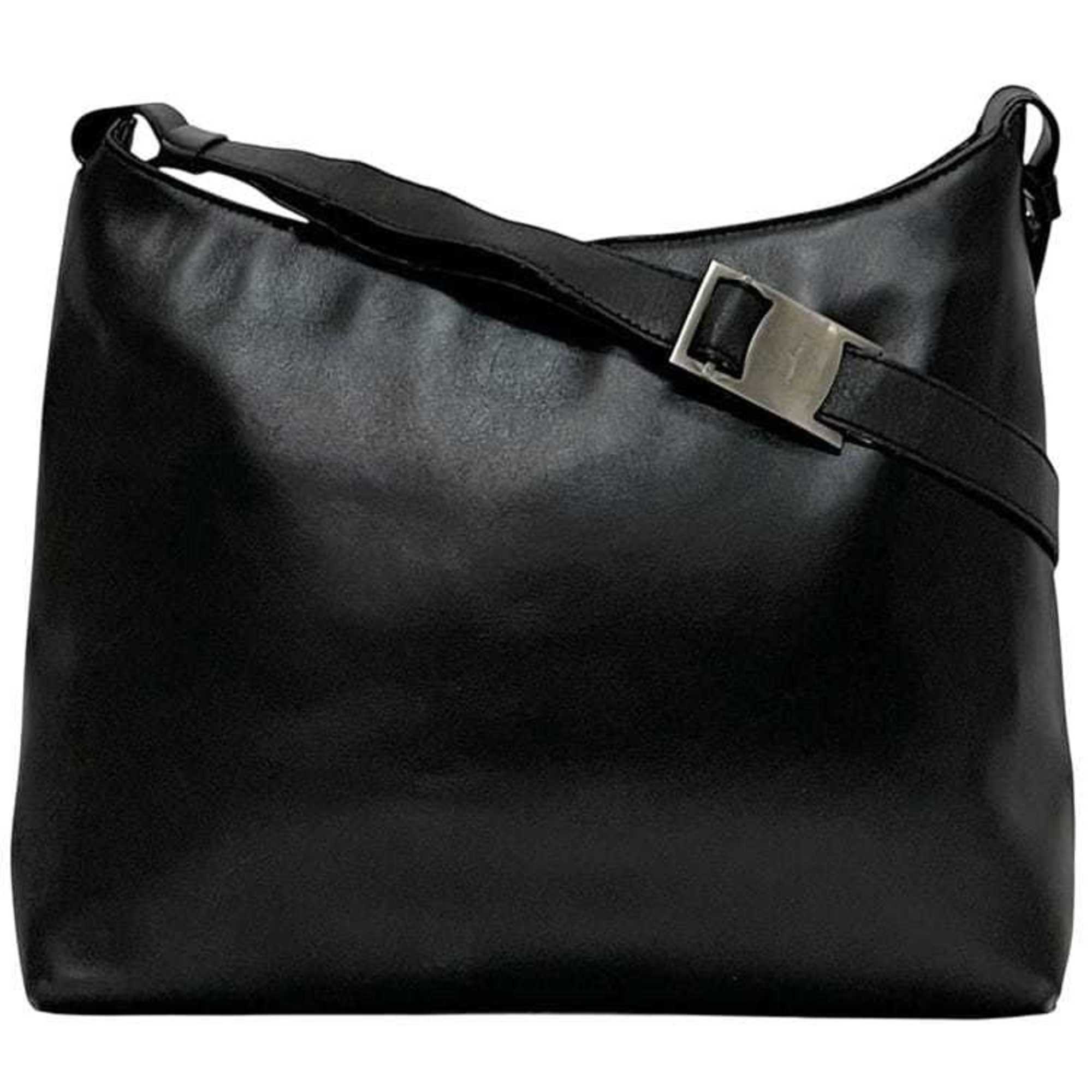 Salvatore Ferragamo Black Leather Shoulder Bag (Pre-Owned)