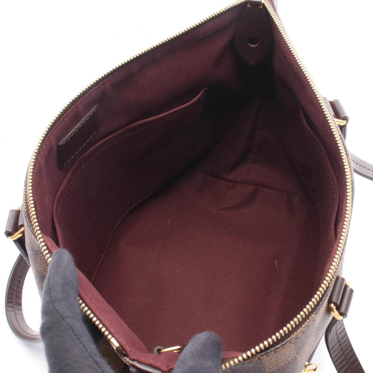 Louis Vuitton Damier Brown Ebene Coated Canvas Leather Handbag Tote Bag (Pre-Owned)