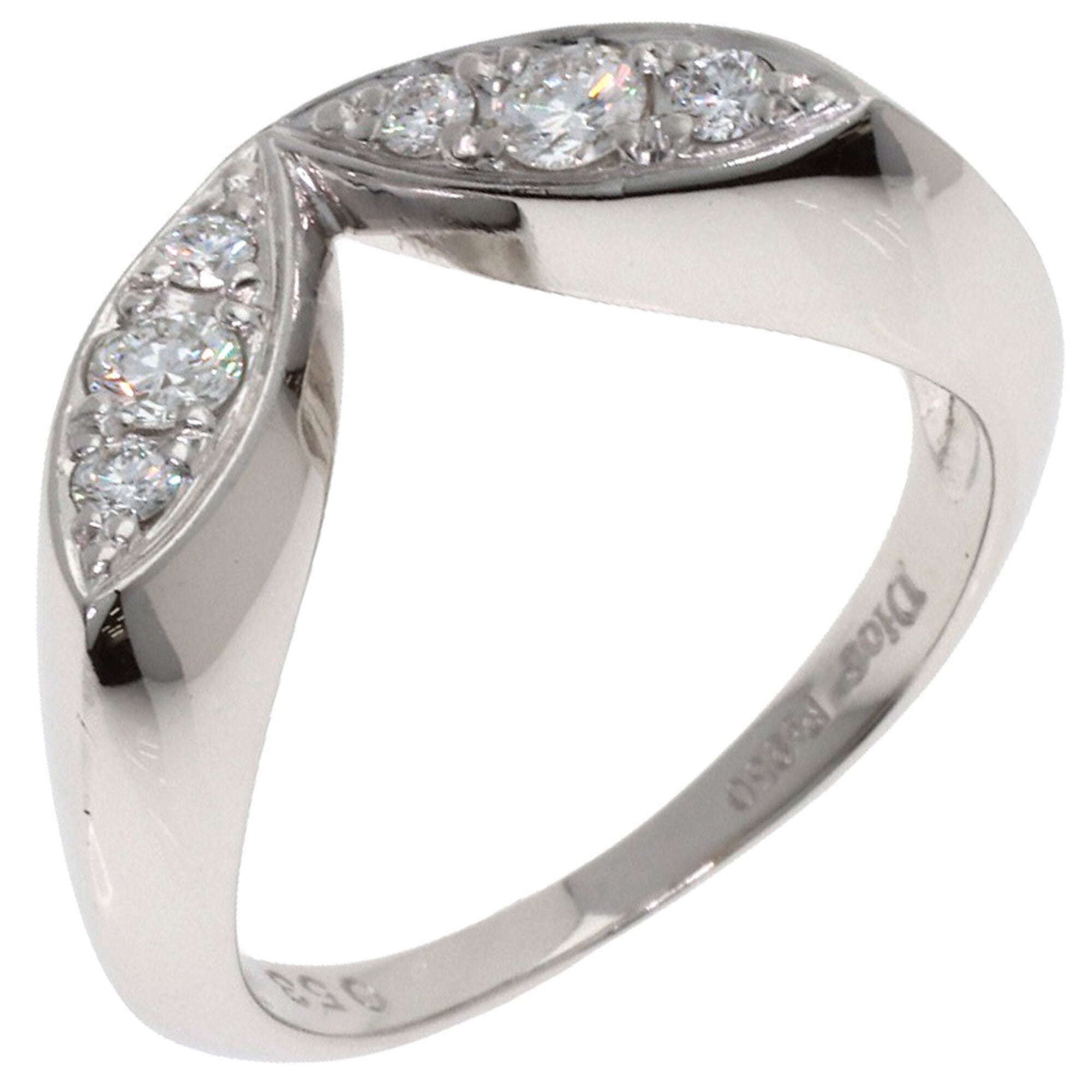 Christian Dior Platinum Platinum 950 Band Ring (Pre-Owned)
