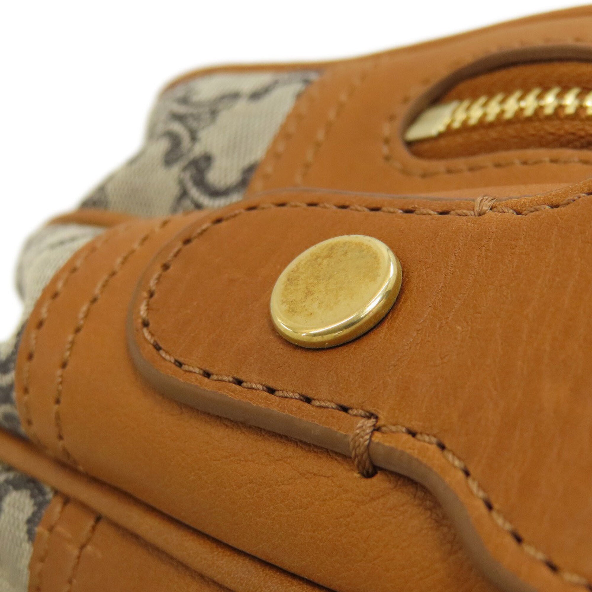 Celine Brown Canvas Shoulder Bag (Pre-Owned)
