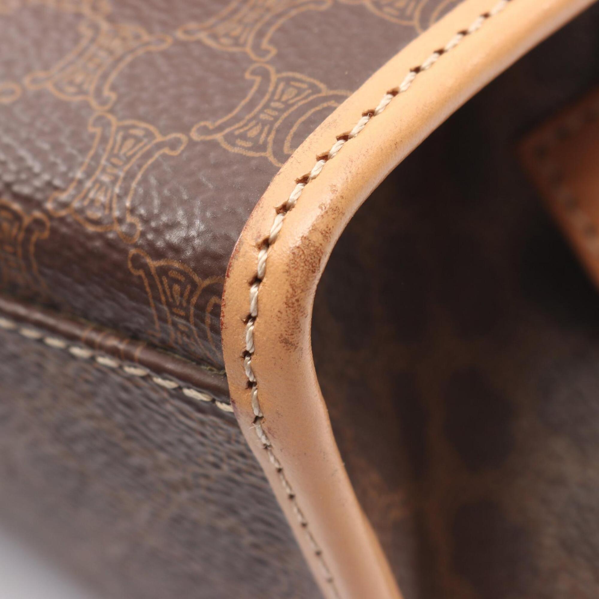 Celine Beige Brown Coated Canvas Handbag (Pre-Owned)