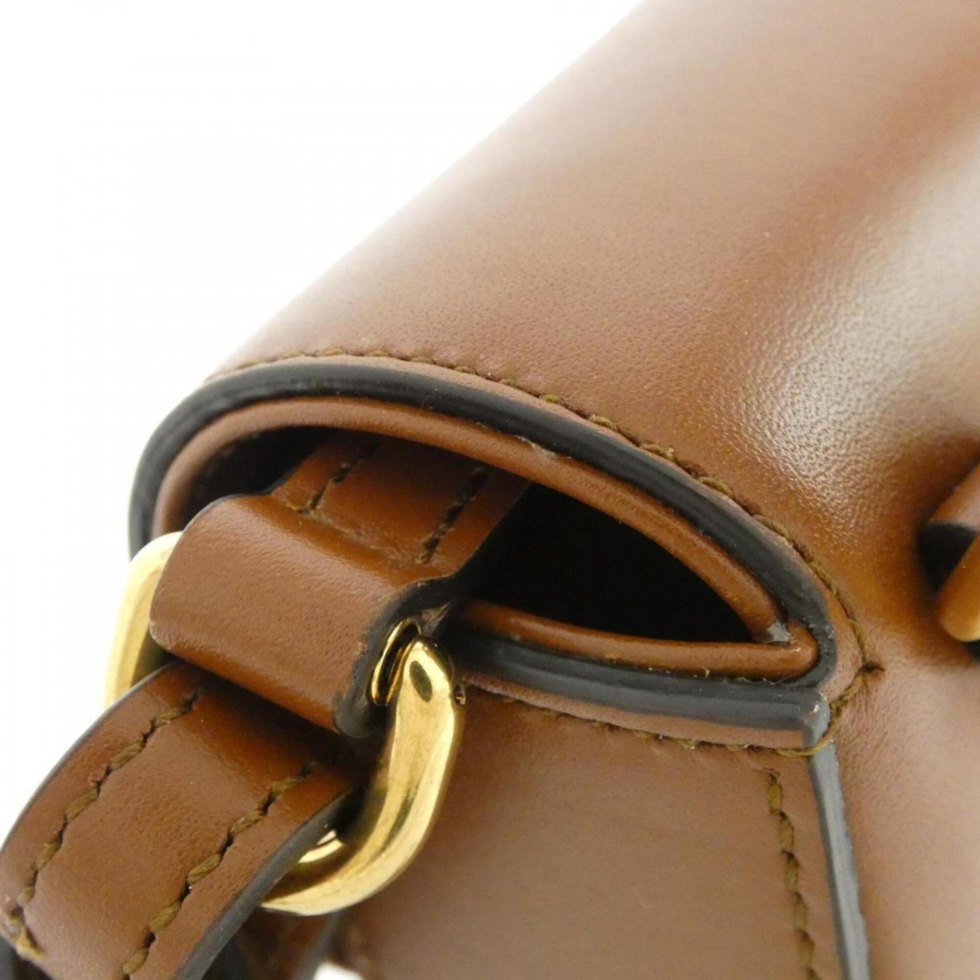 Gucci Brown Leather Handbag (Pre-Owned)