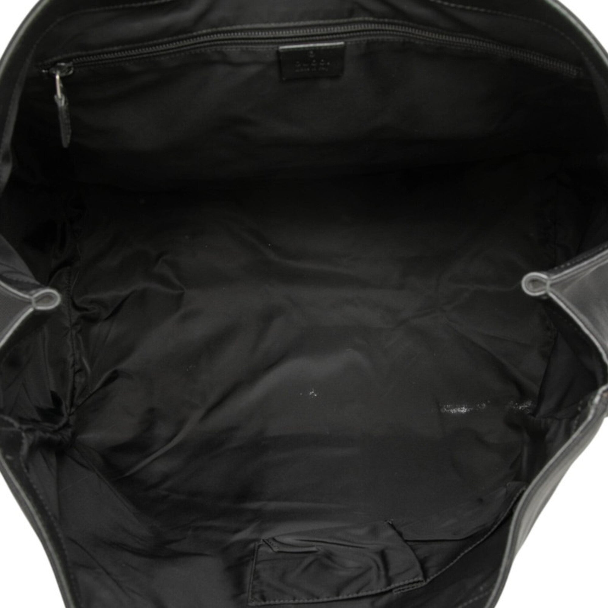 Gucci Black Canvas Leather Tote Bag (Pre-Owned)