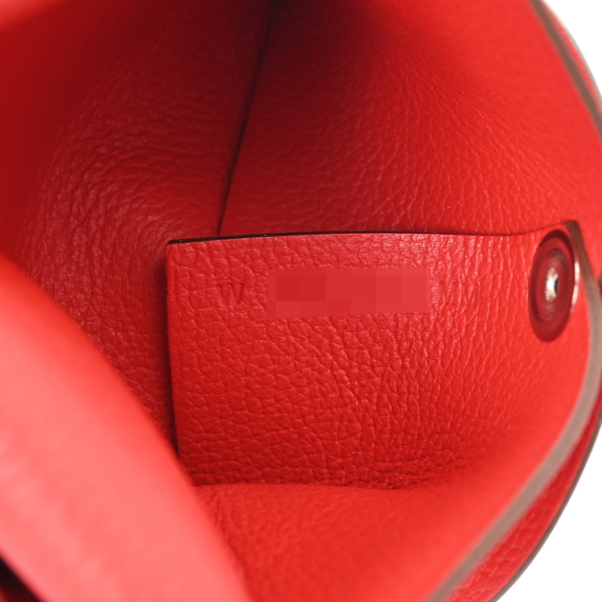 Hermes Red Color Evercalf Leather Coin Purse/Coin Case (Pre-Owned)
