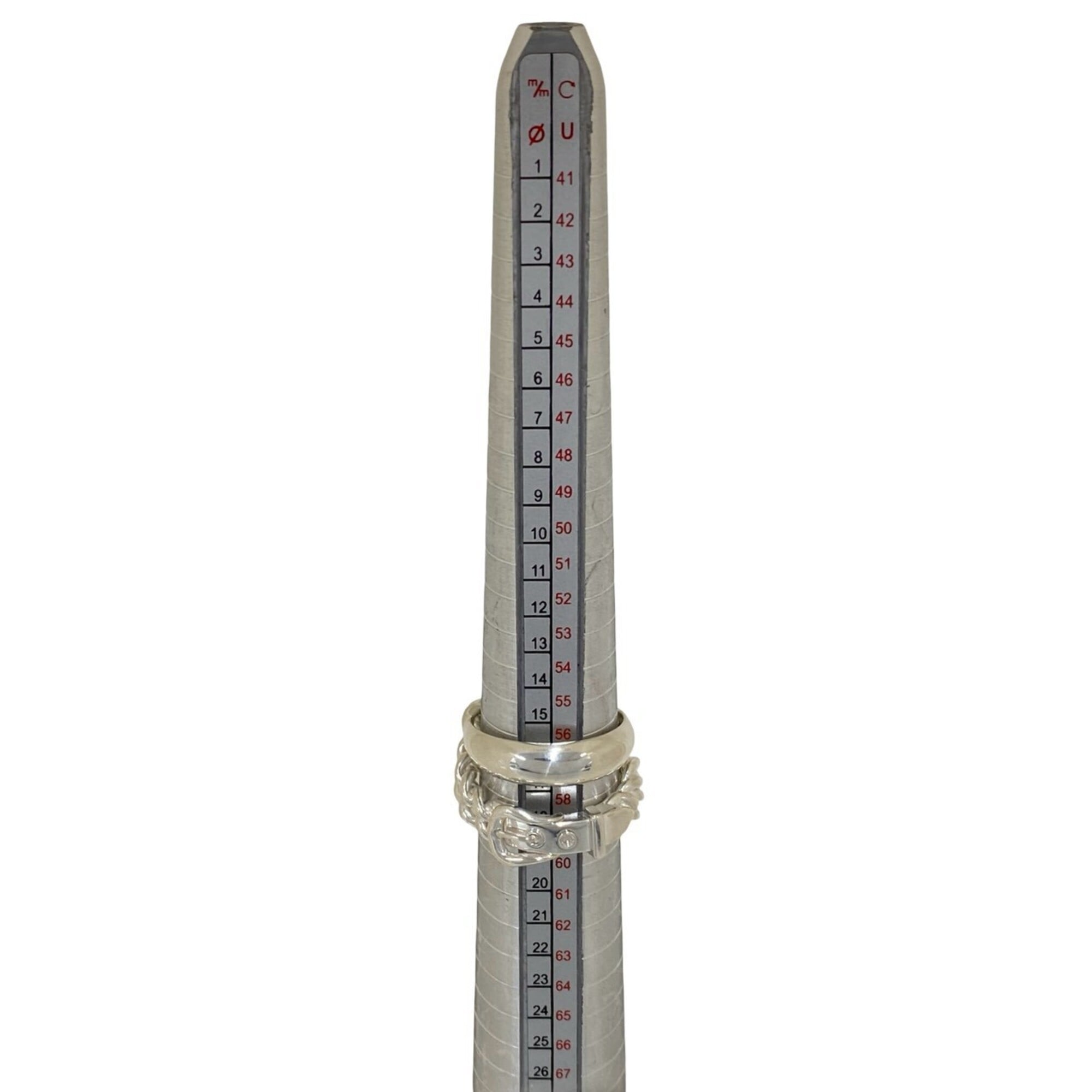 Hermes Silver Silver 925 Band Ring (Pre-Owned)