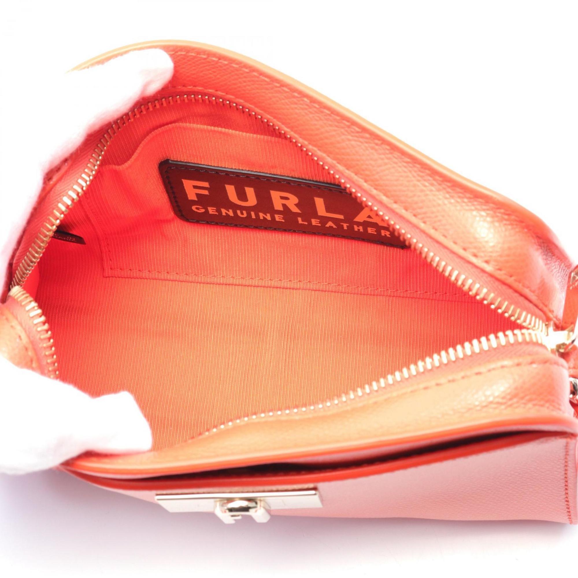 Furla Orange Leather Shoulder Bag