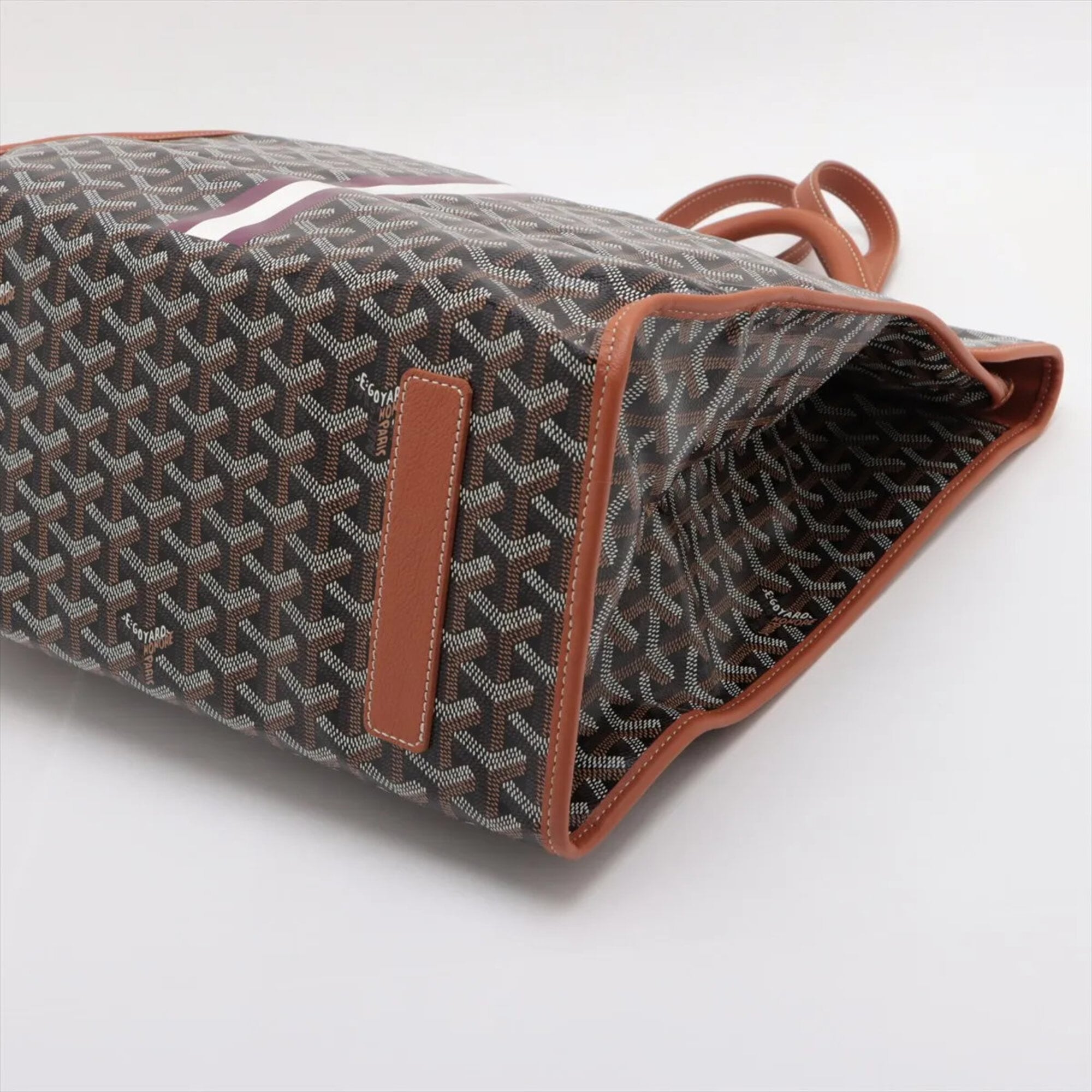 Goyard Brown Leather Coated Canvas Backpack Shoulder Bag (Pre-Owned)