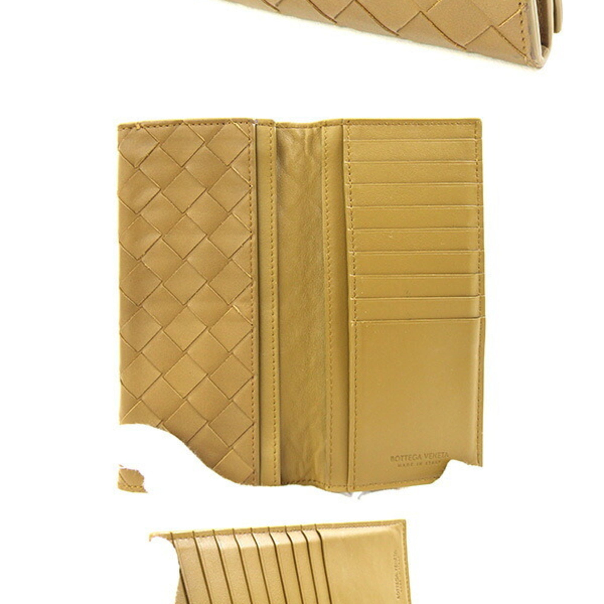 Bottega Veneta Light Brown Leather Long Bill Wallet (Bi-Fold) (Pre-Owned)
