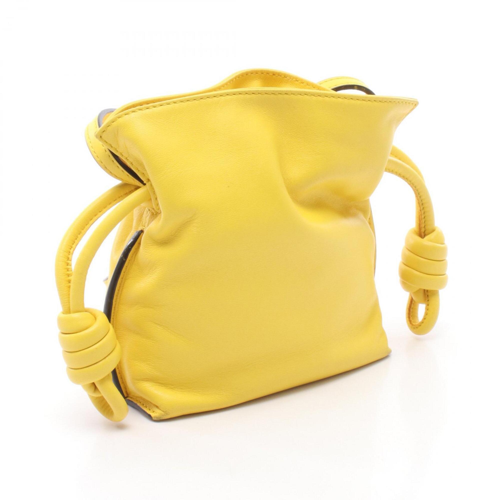 Loewe Yellow Leather Handbag Shoulder Bag (Pre-Owned)