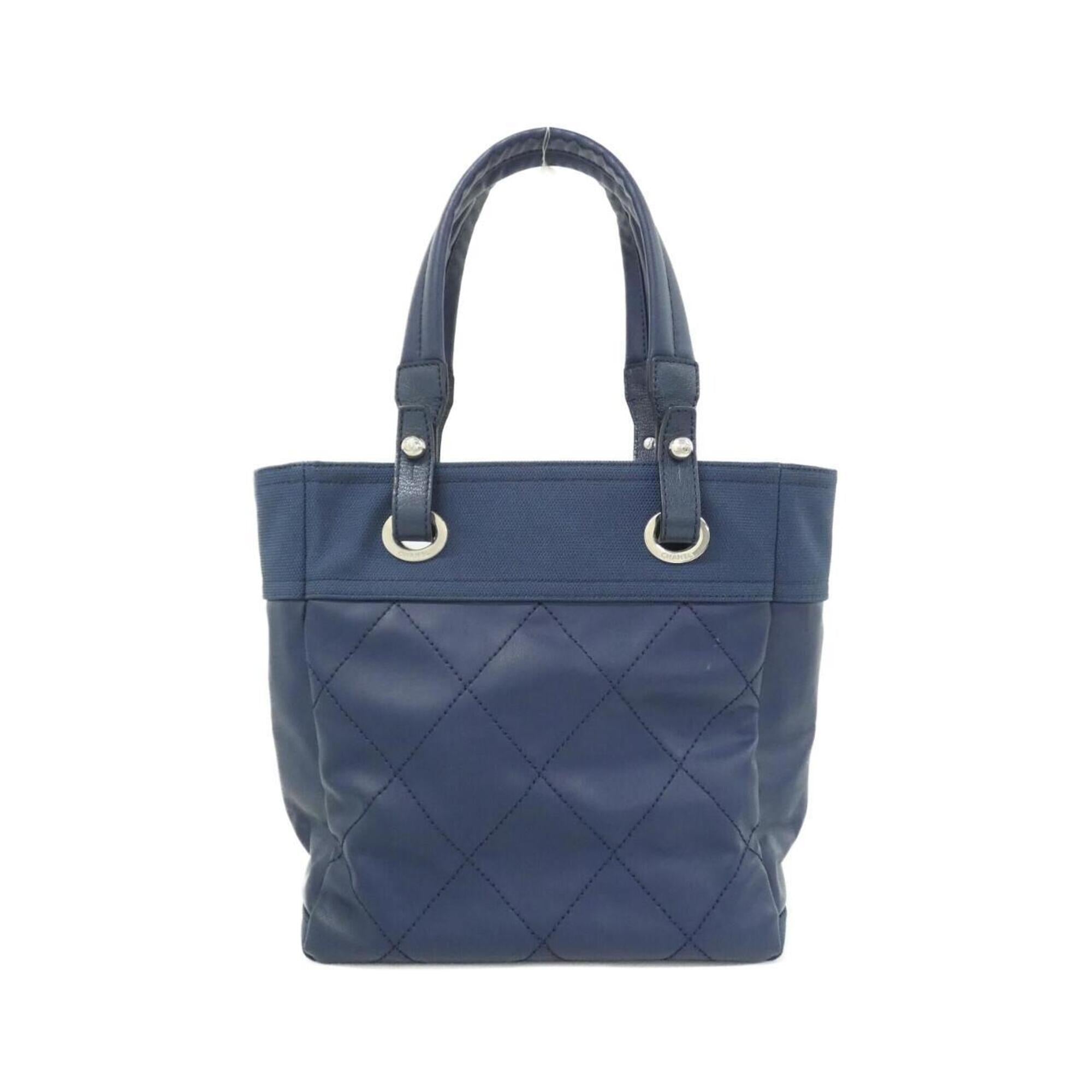 Chanel Navy Canvas Handbag (Pre-Owned)