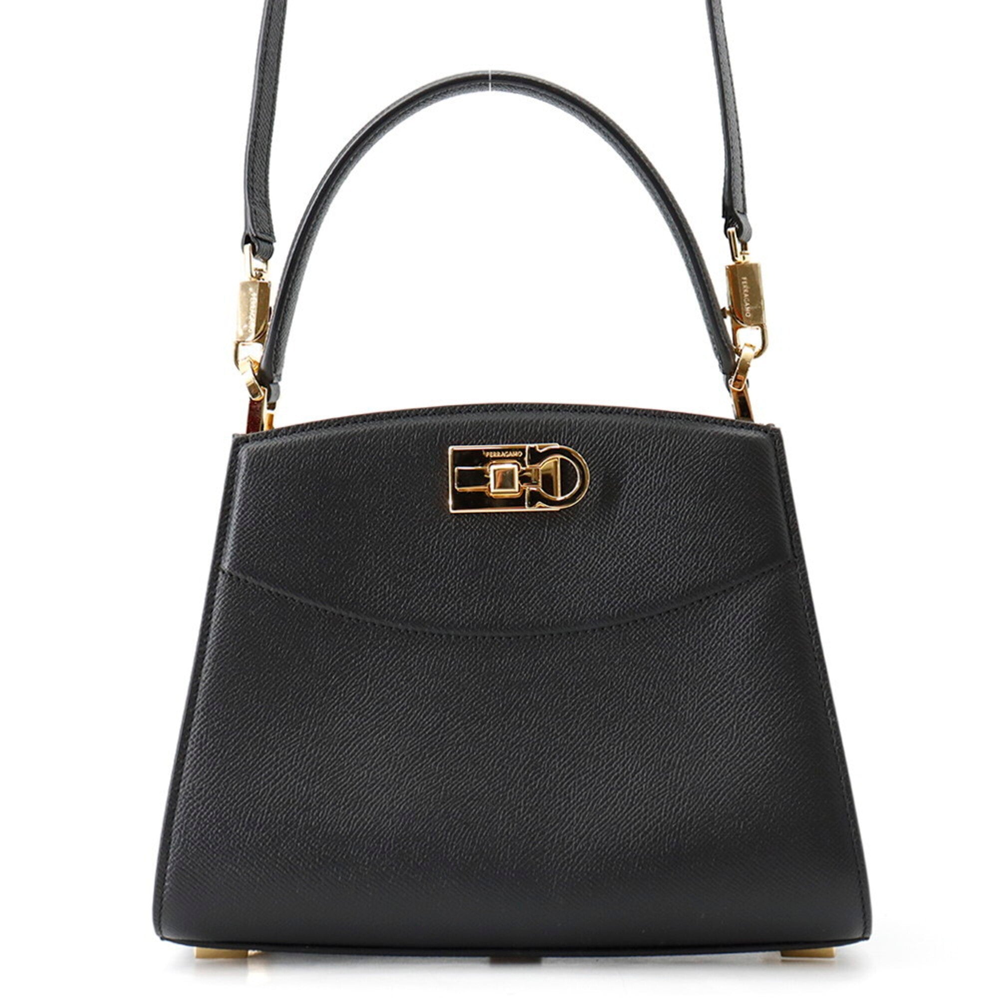Salvatore Ferragamo Black Leather Handbag (Pre-Owned)