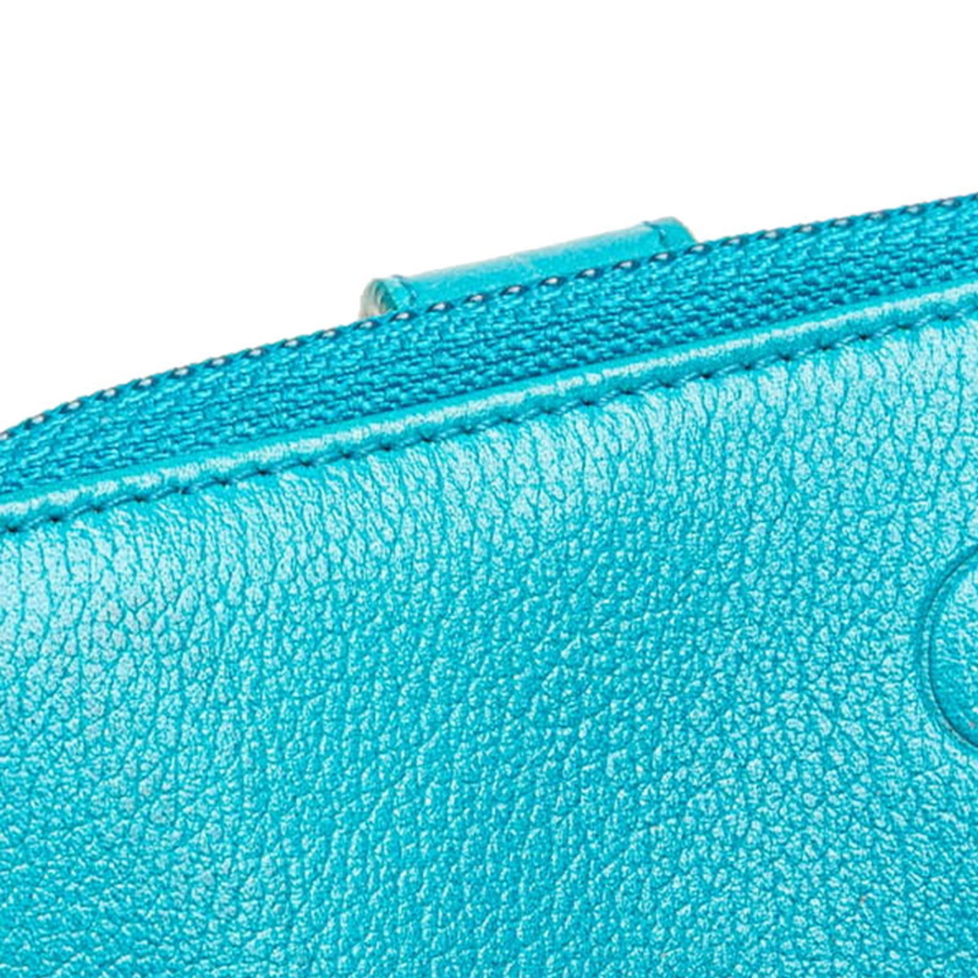 Chanel Light Blue Leather Wallet (Bi-Fold) (Pre-Owned)