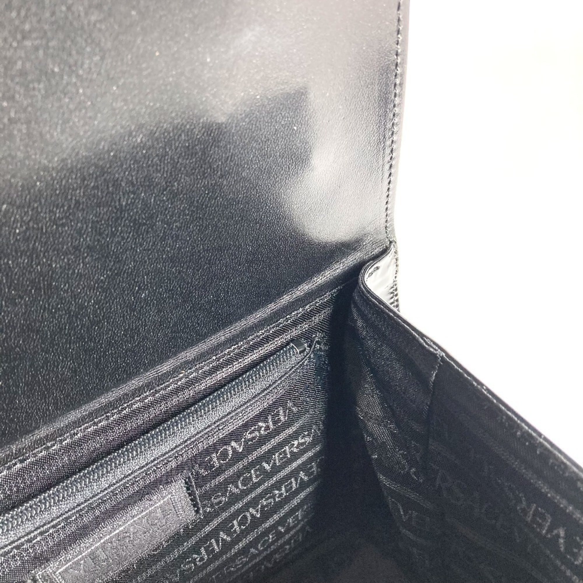 Versace Black Patent Leather Handbag Vanity Bag (Pre-Owned)