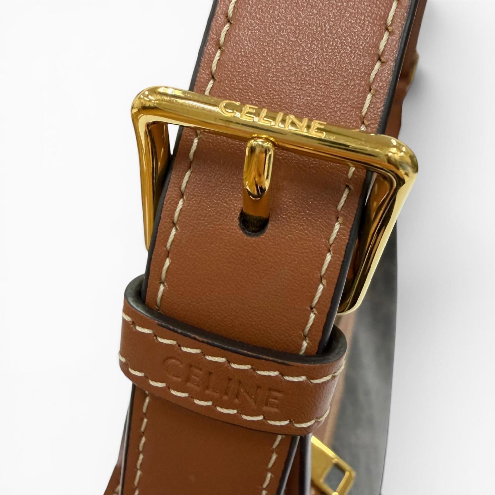 Celine Brown Canvas Handbag Shoulder Bag (Pre-Owned)