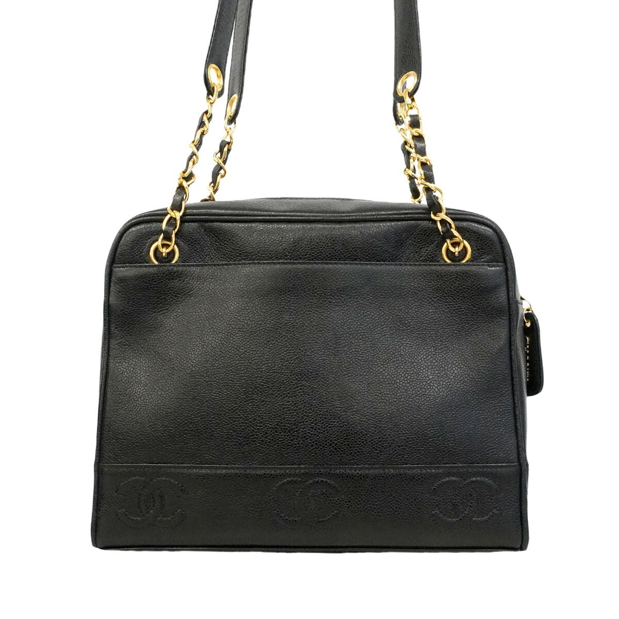 Chanel Black Grained Calfskin Tote Bag (Pre-Owned)