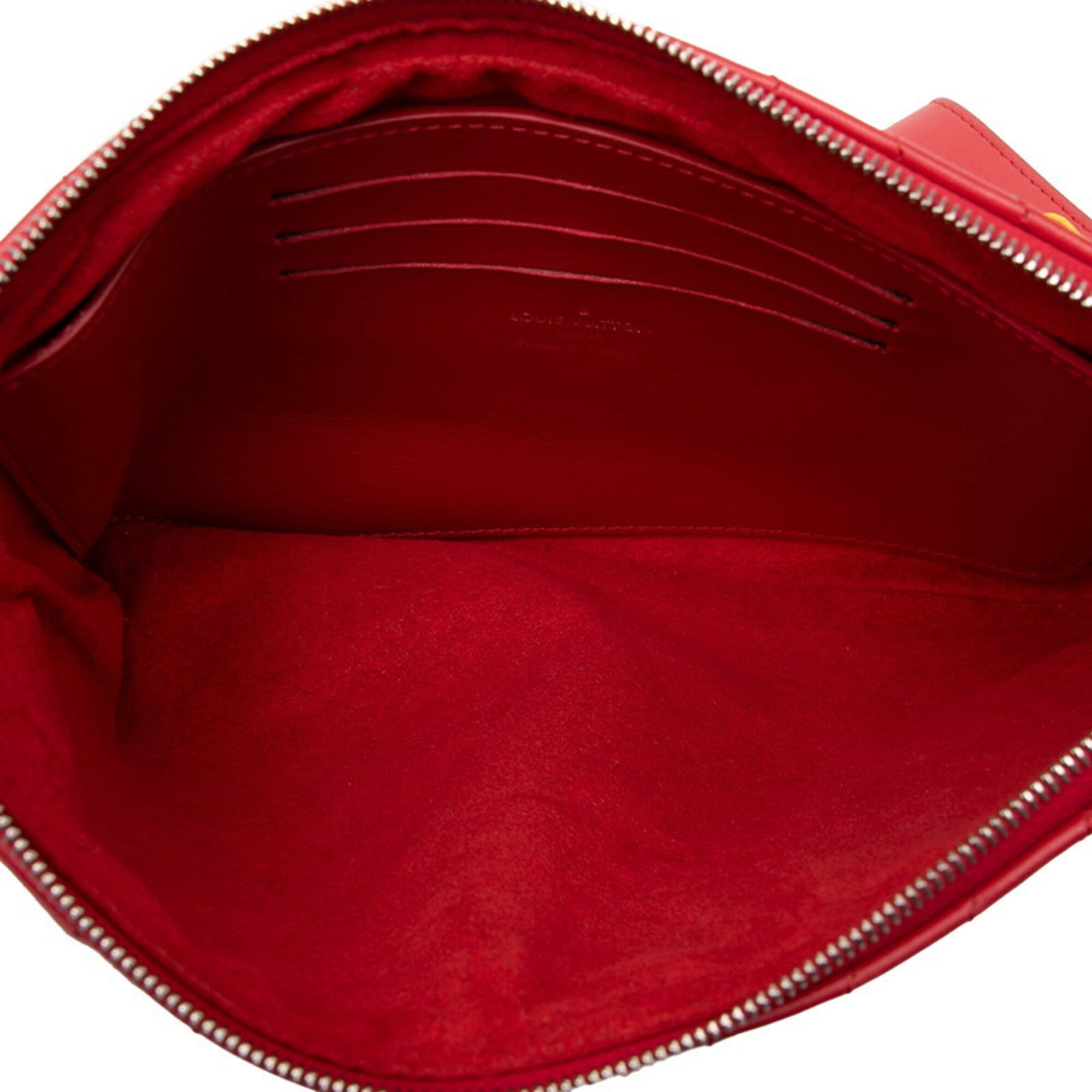 Louis Vuitton Red Color Leather Clutch Bag (Pre-Owned)