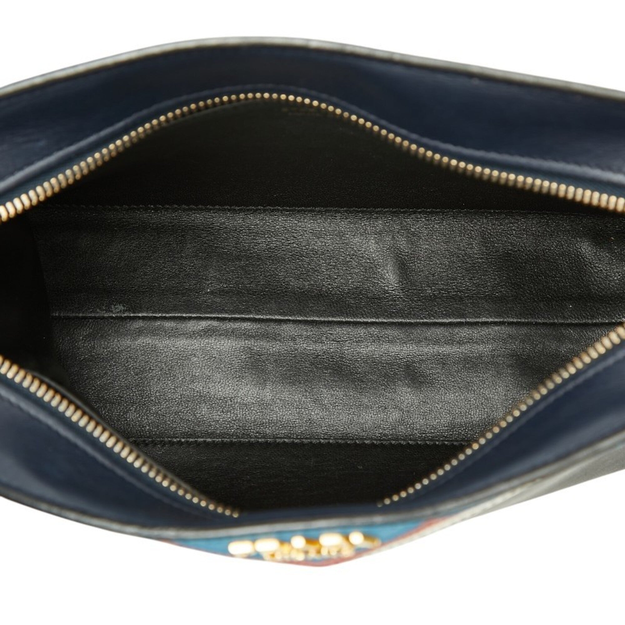 Prada Multi-Color Navy Leather Shoulder Bag (Pre-Owned)
