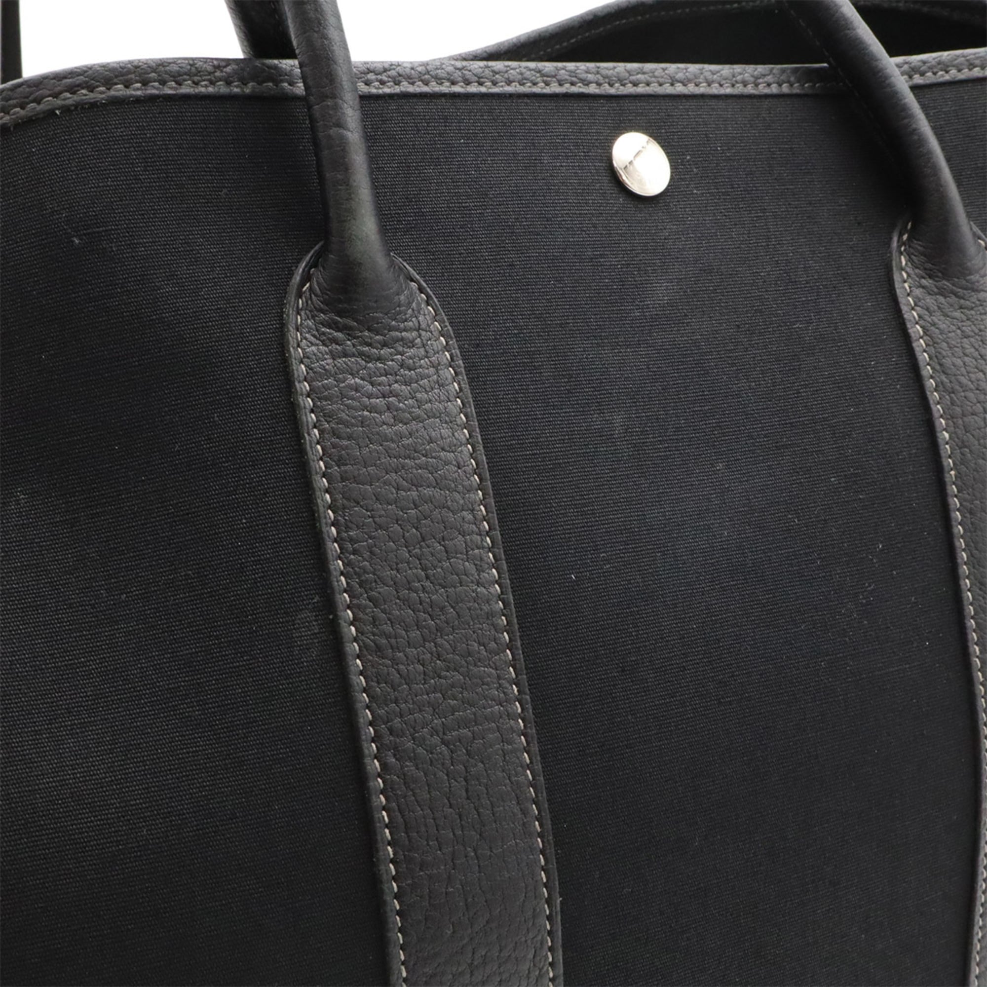 Hermes Black Toile Officier Shoulder Bag Tote Bag (Pre-Owned)