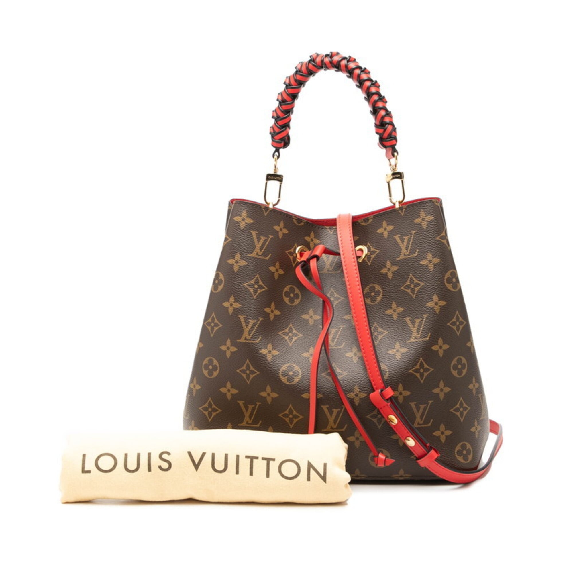 Louis Vuitton Brown Coquelicots Red Color Pvc Leather Handbag Shoulder Bag (Pre-Owned)