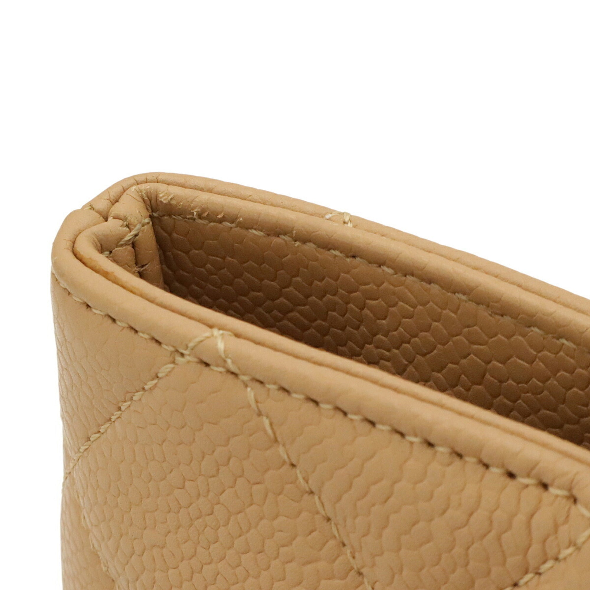 Chanel Beige Grained Calfskin Shoulder Bag Tote Bag (Pre-Owned)