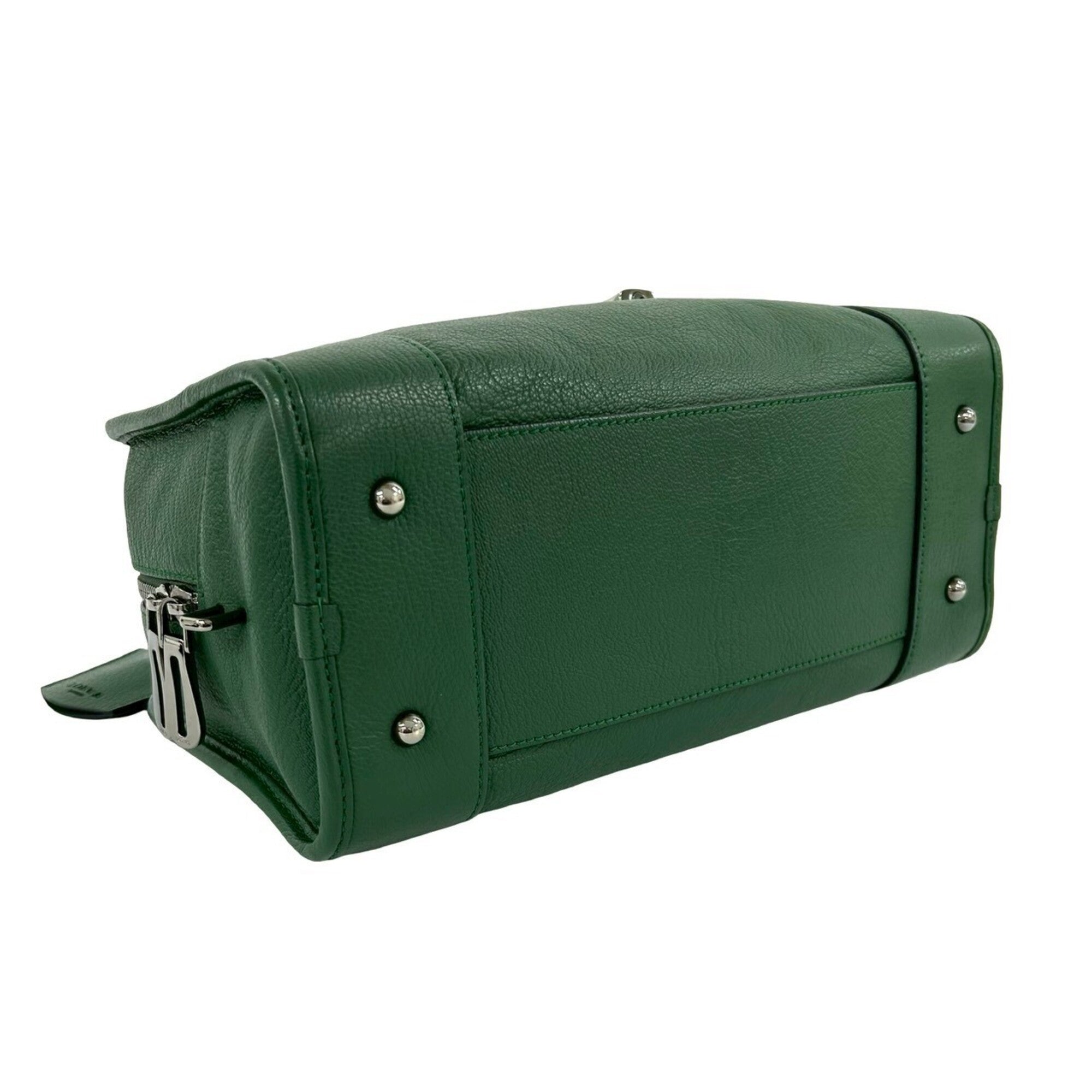 Loewe Green Leather Boston Bag Handbag (Pre-Owned)