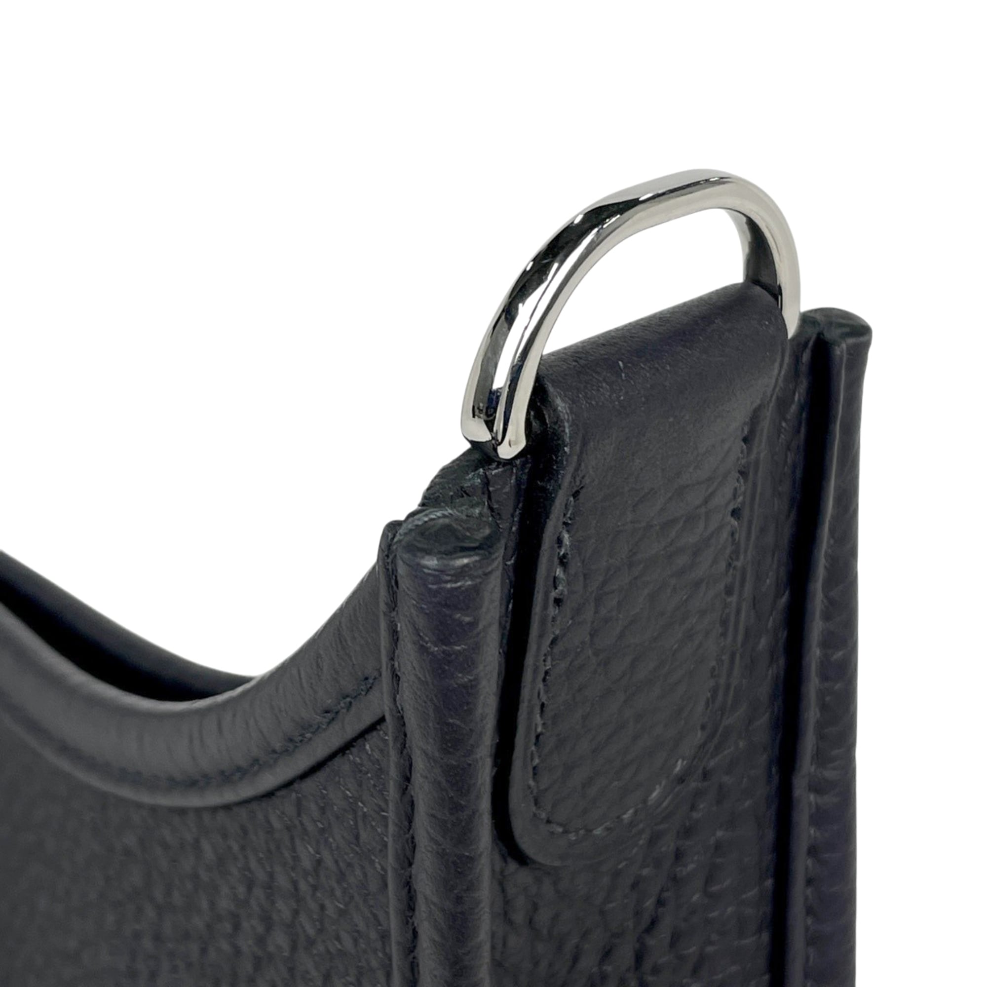 Hermes Black Dark Navy Taurillon Clemence Leather Shoulder Bag (Pre-Owned)