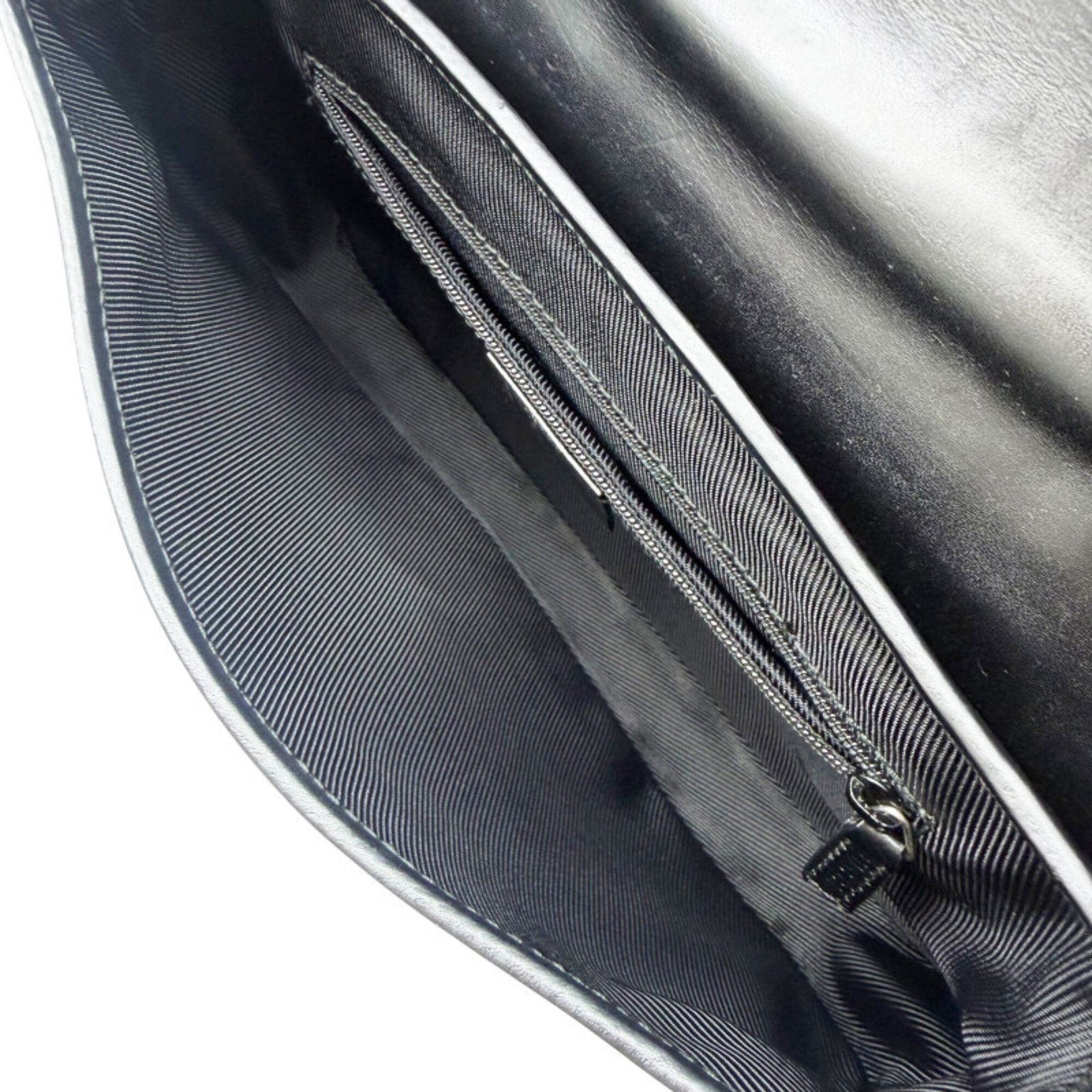 Gucci Gg Canvas Black Gg Canvas Leather Handbag Shoulder Bag (Pre-Owned)